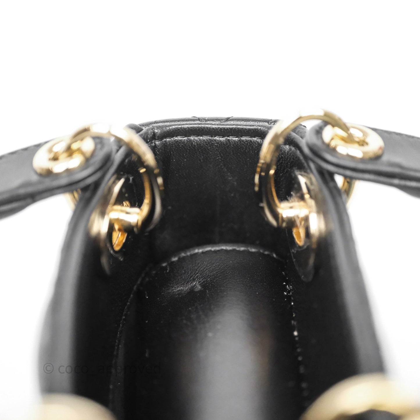 Christian Dior Micro Lady Dior Cannage Black Lambskin Gold Hardware