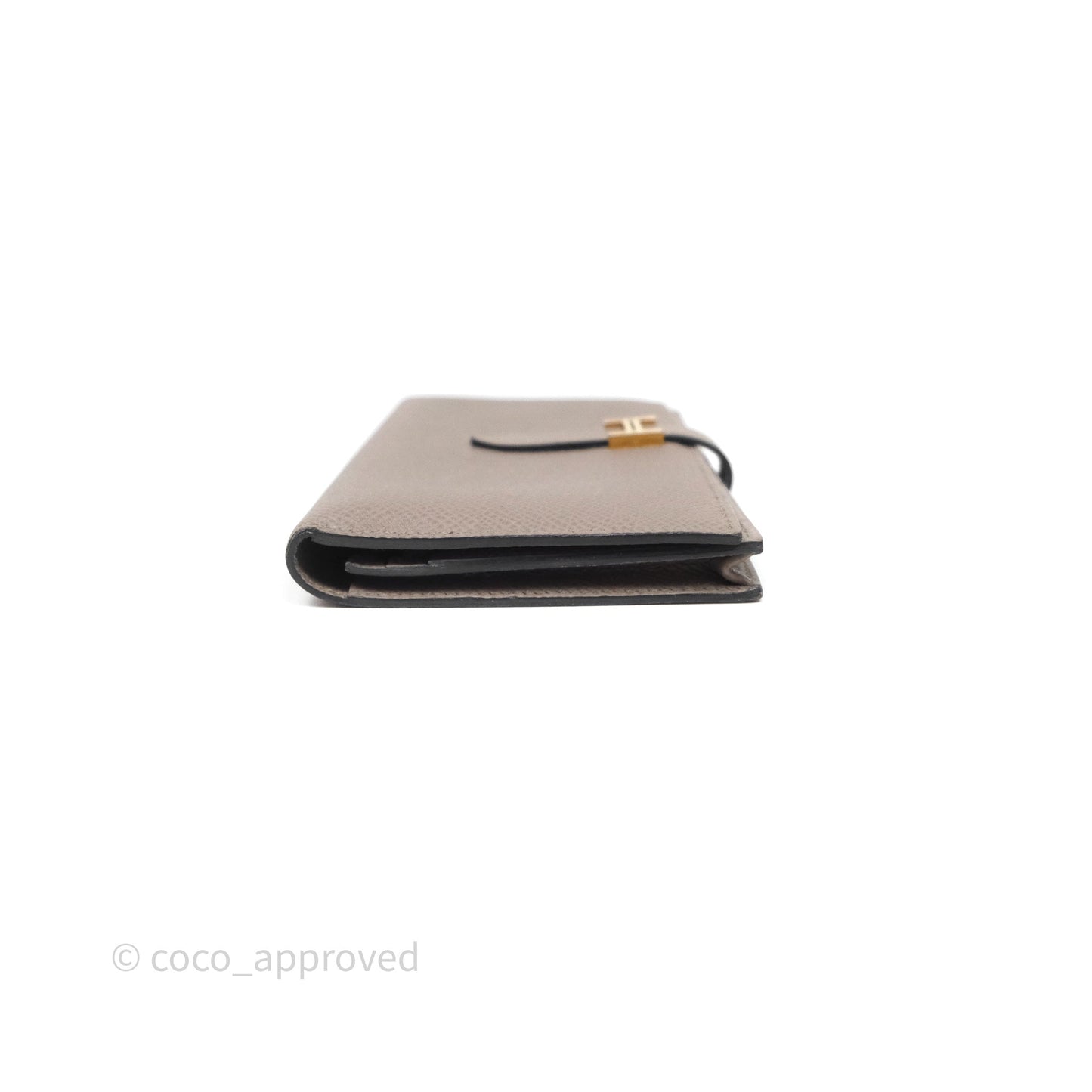 Hermès Bearn Long Wallet Gris Asphalte M8 Epsom Gold Hardware