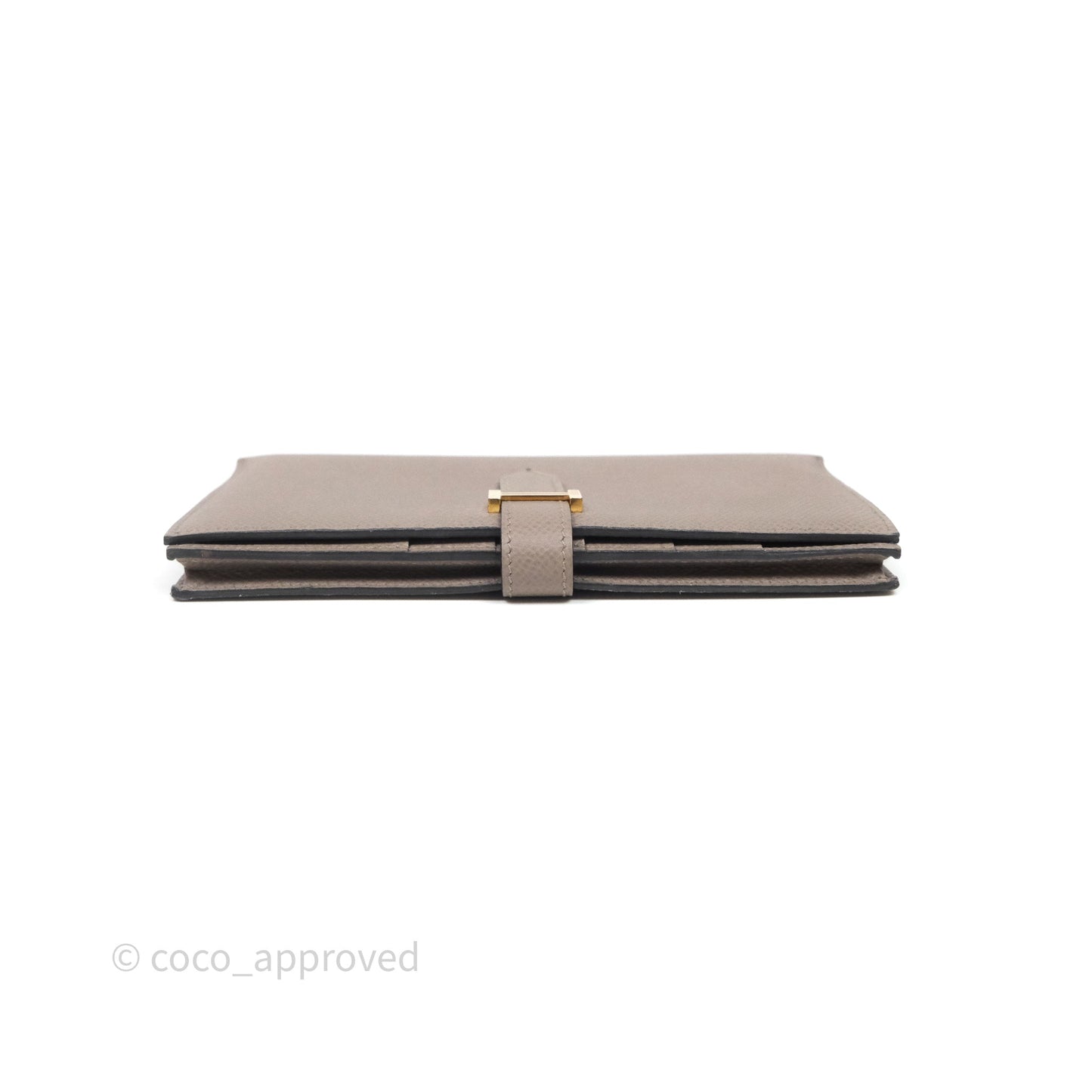Hermès Bearn Long Wallet Gris Asphalte M8 Epsom Gold Hardware