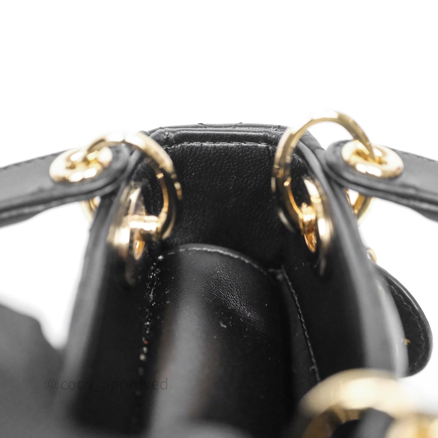 Christian Dior Micro Lady Dior Cannage Black Lambskin Gold Hardware