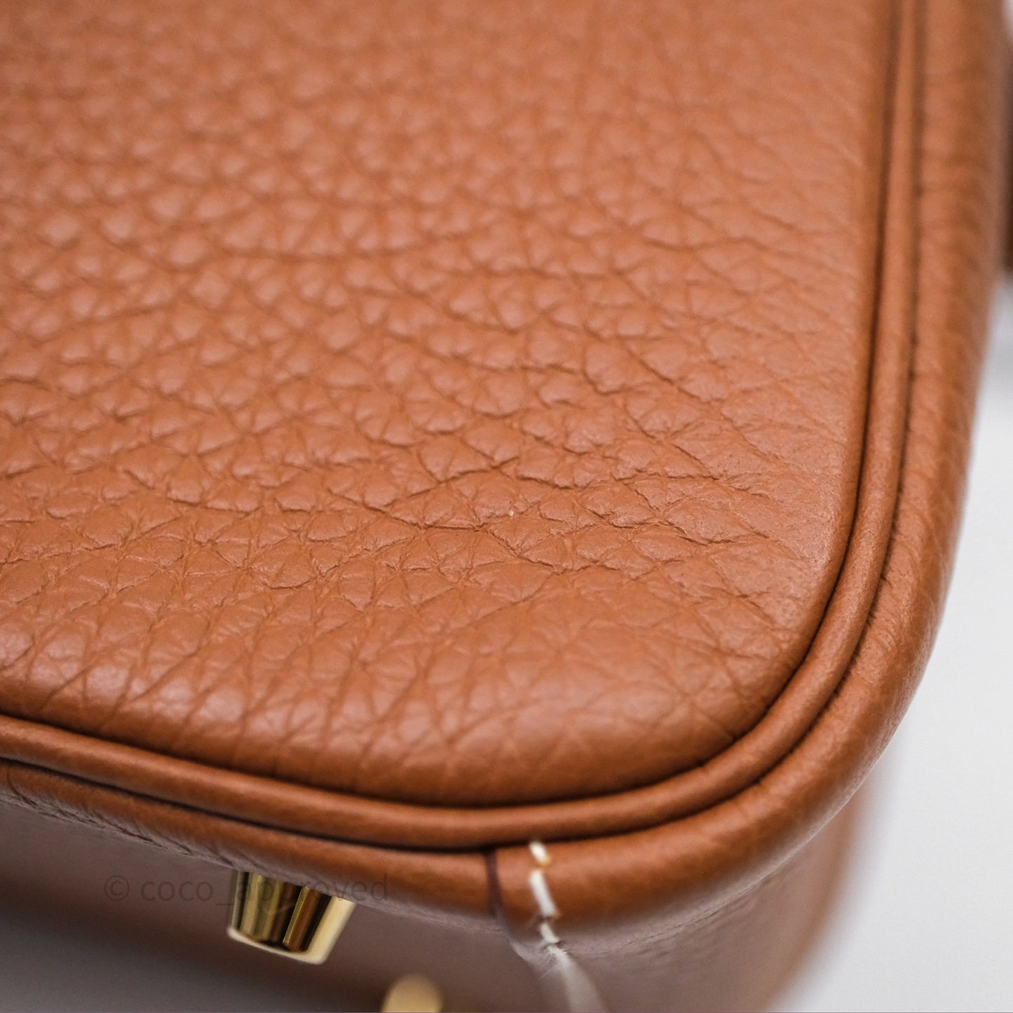 Hermès Mini Lindy 20 Gold 37 Clemence Gold Hardware
