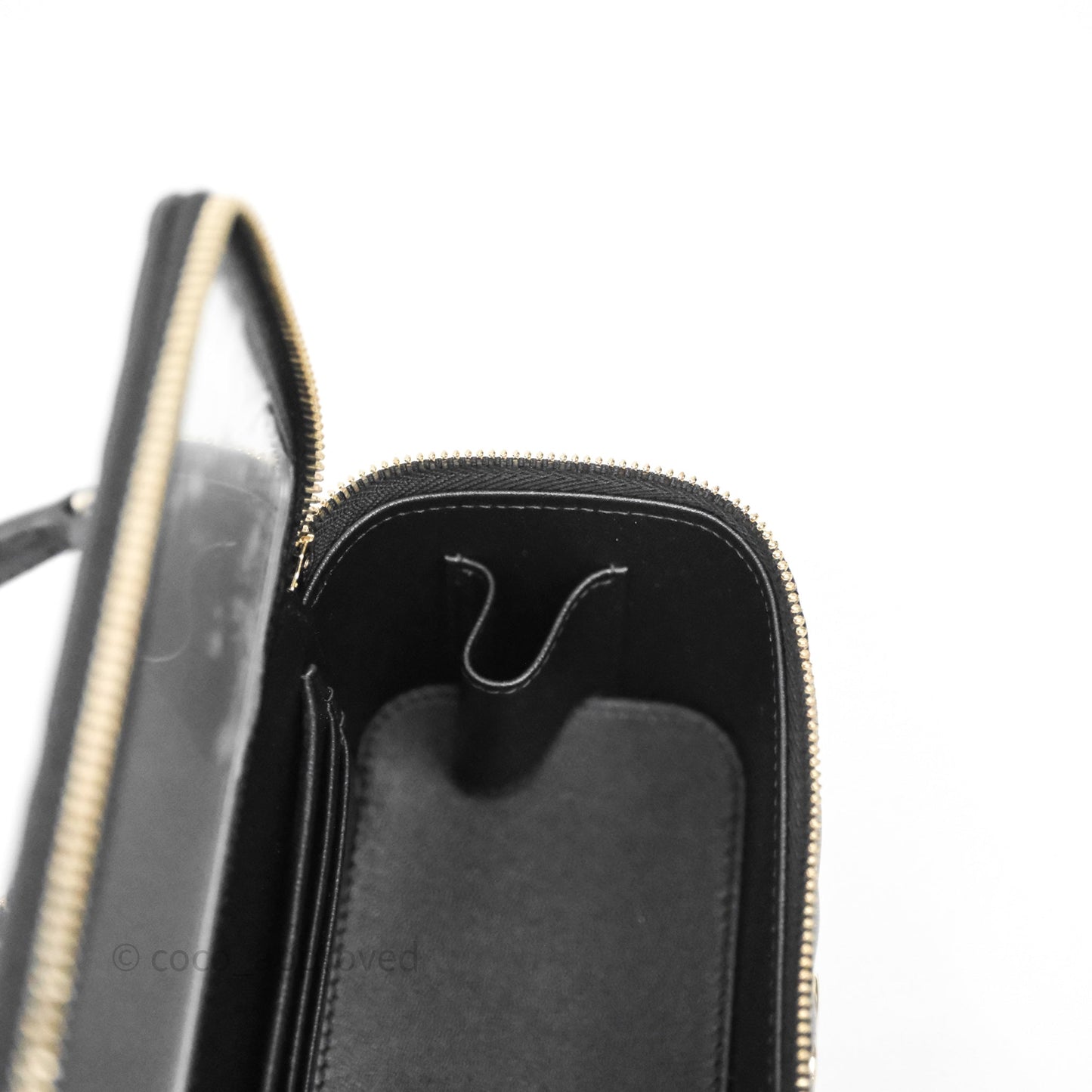 Chanel Vanity Rectangular Top Handle Black Lambskin Gold Hardware