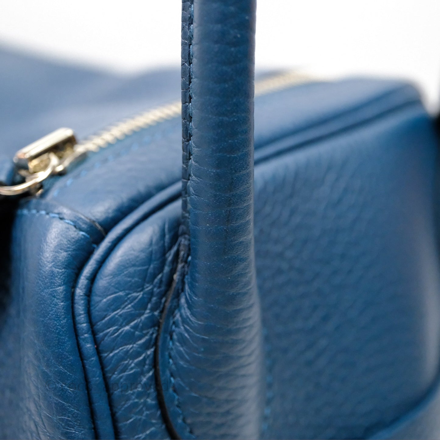 Hermès Lindy 30 Bleu Colvert 1P Clemence Palladium Hardware