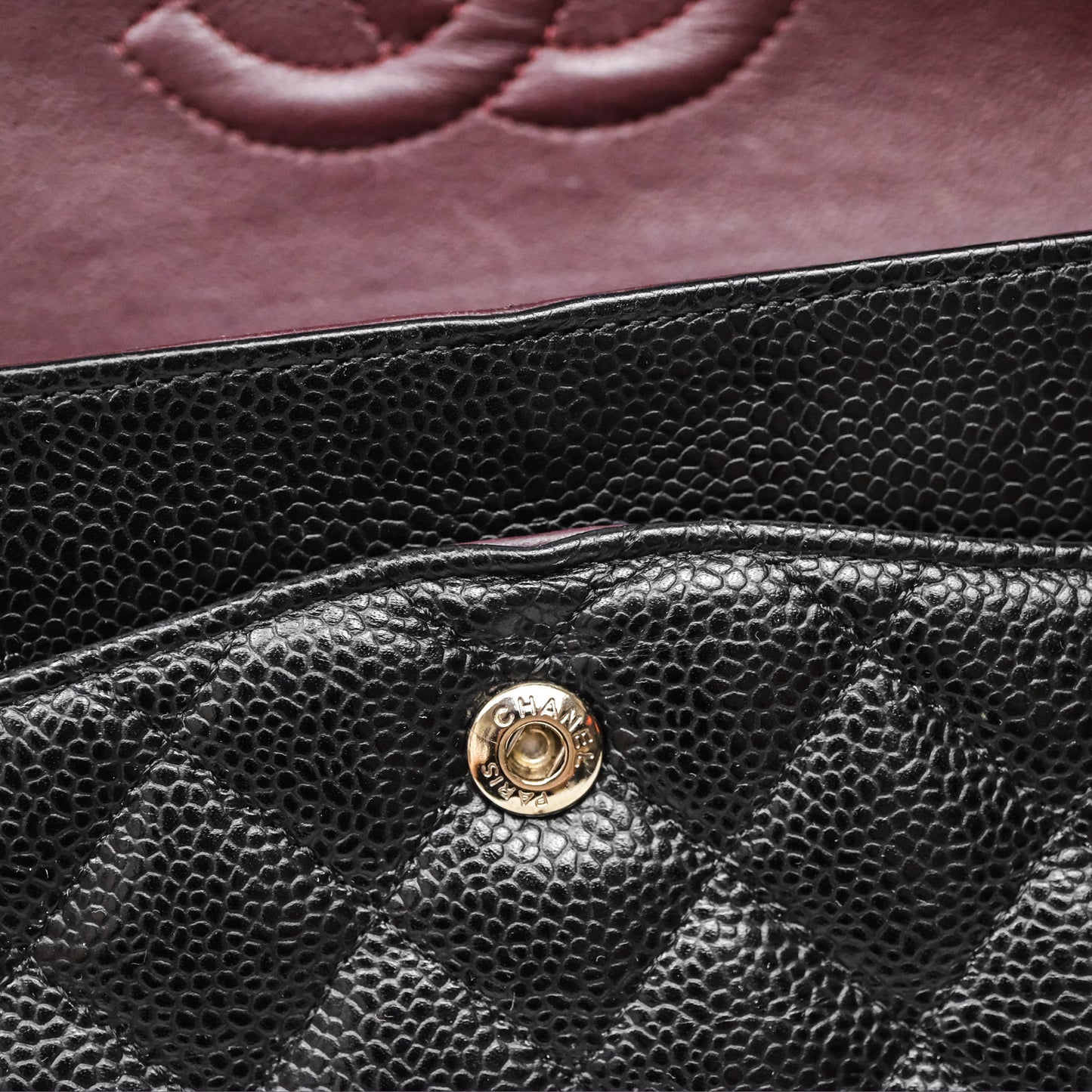 Chanel Classic M/L Medium Flap Quilted Black Caviar Silver Hardware