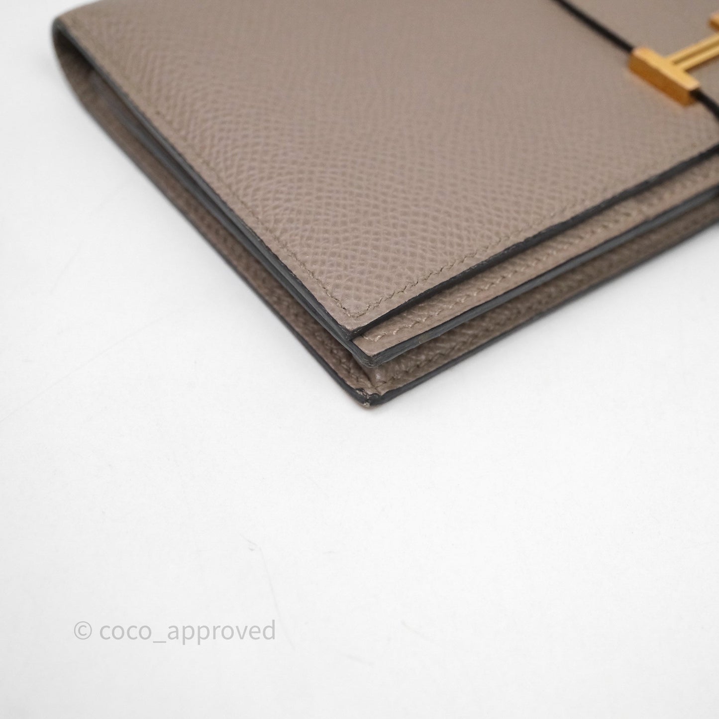 Hermès Bearn Long Wallet Gris Asphalte M8 Epsom Gold Hardware