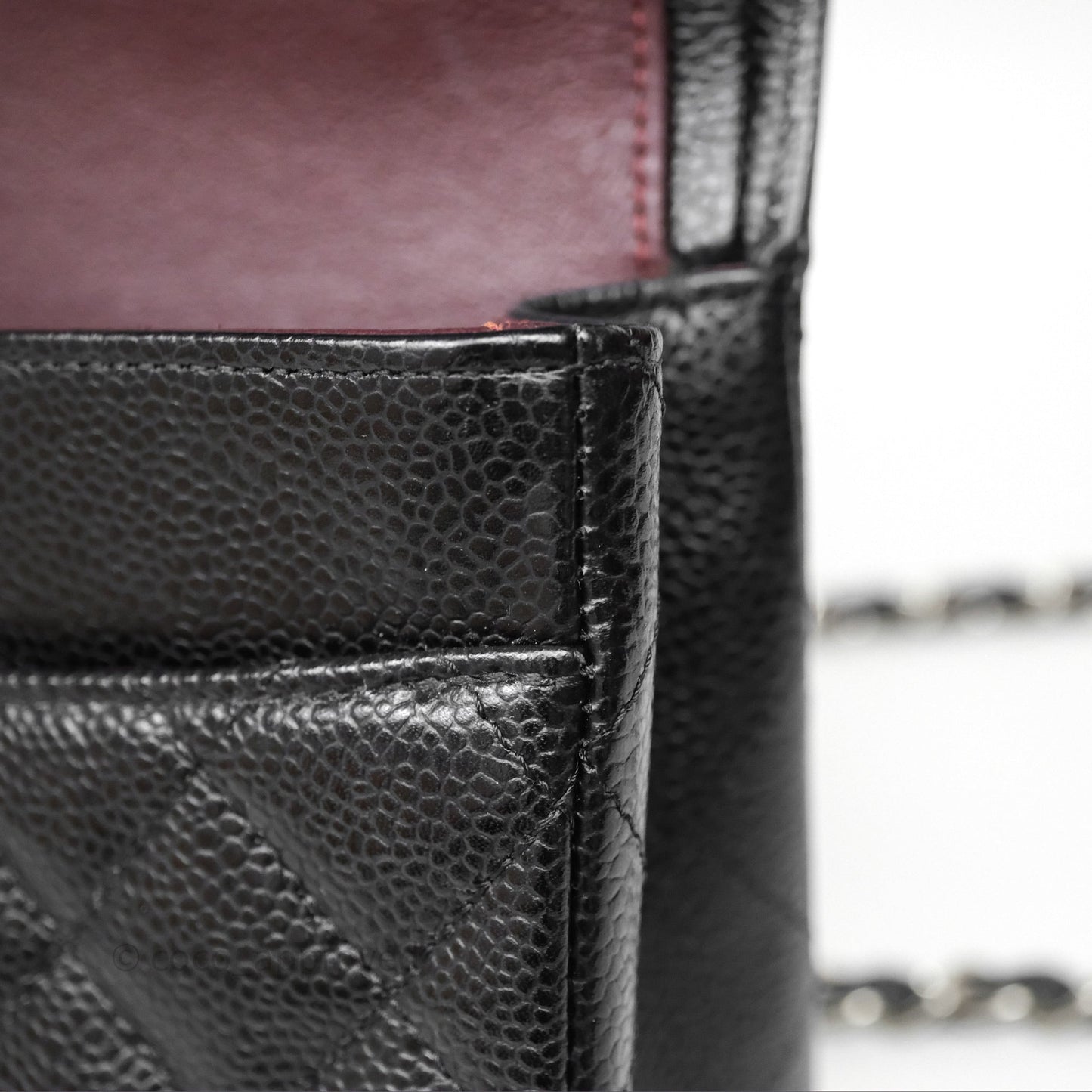 Chanel Classic M/L Medium Flap Quilted Black Caviar Silver Hardware