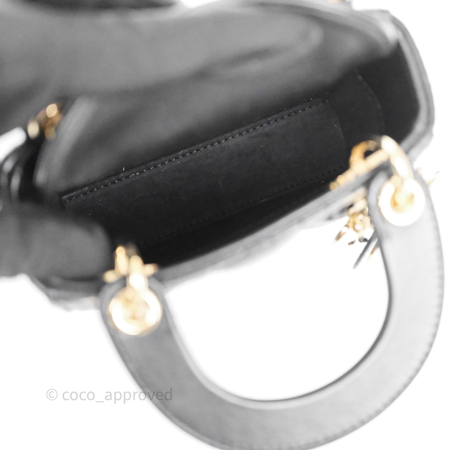 Christian Dior Micro Lady Dior Cannage Black Lambskin Gold Hardware