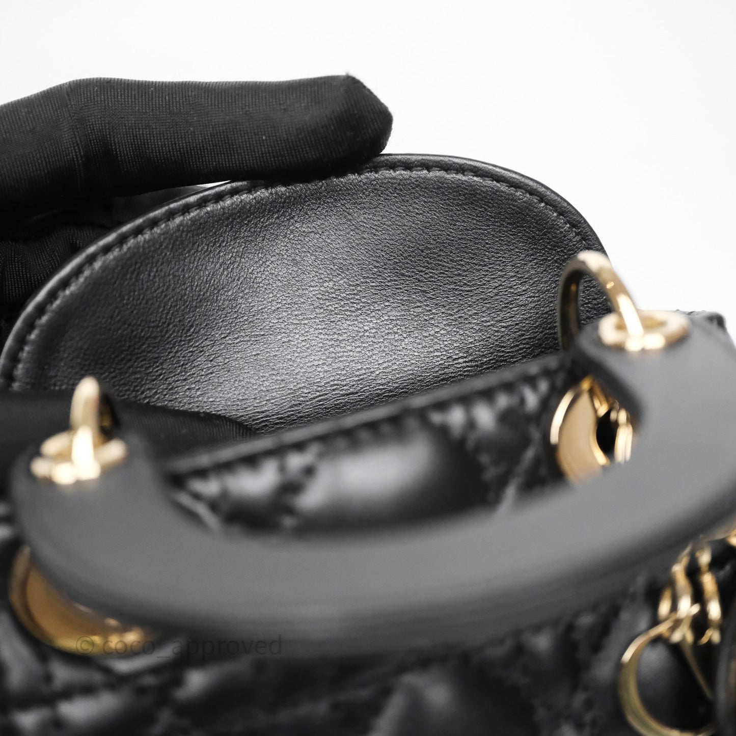 Christian Dior Micro Lady Dior Cannage Black Lambskin Gold Hardware