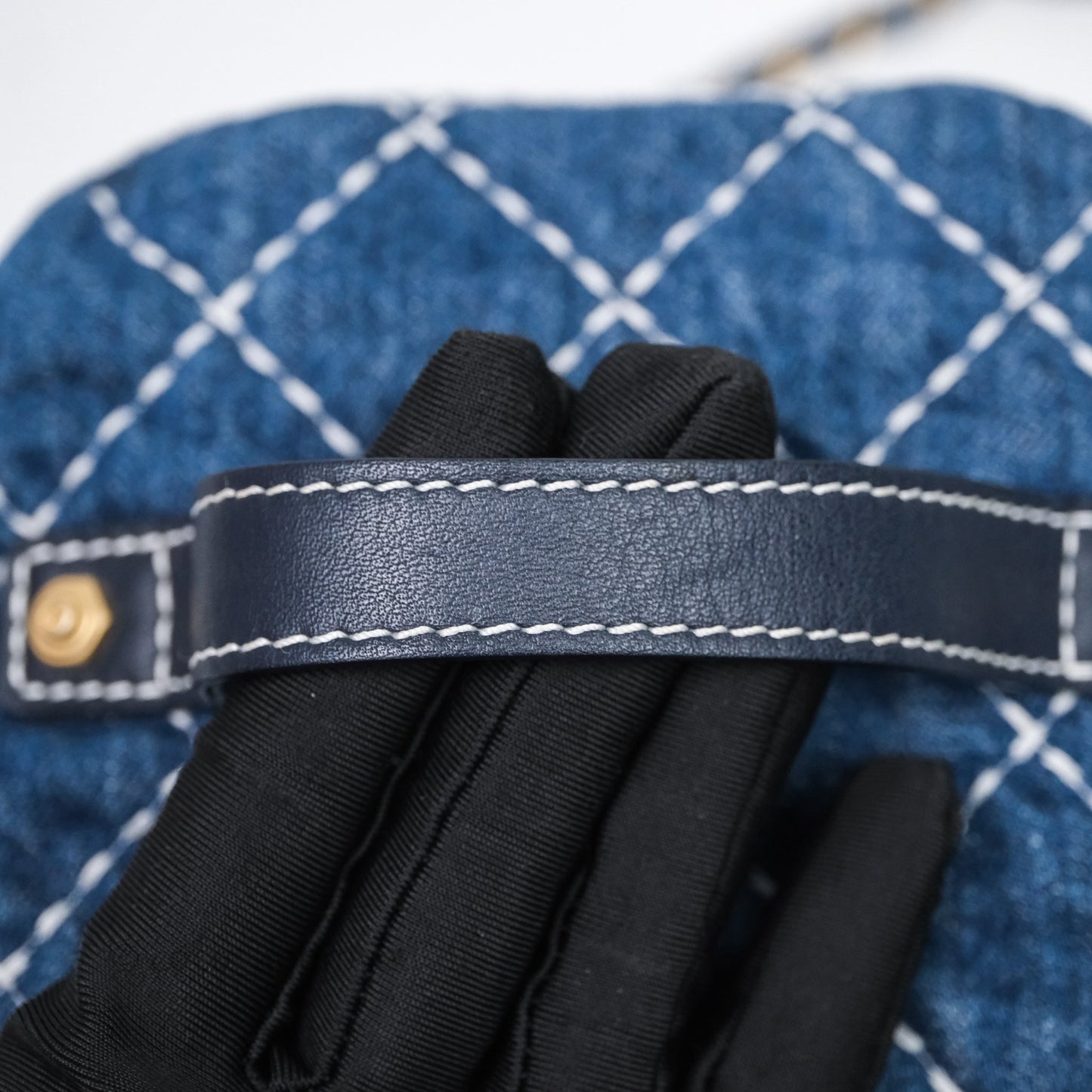 Chanel Quilted Trip Vanity Denim Aged Gold Hardware 20C