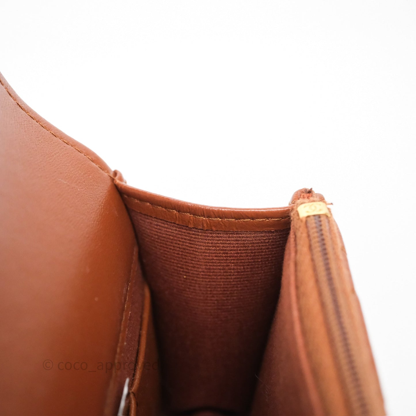 Chanel Top Handle Mini WOC Phone Holder with Chain Dark Caramel Lambskin Gold Hardware