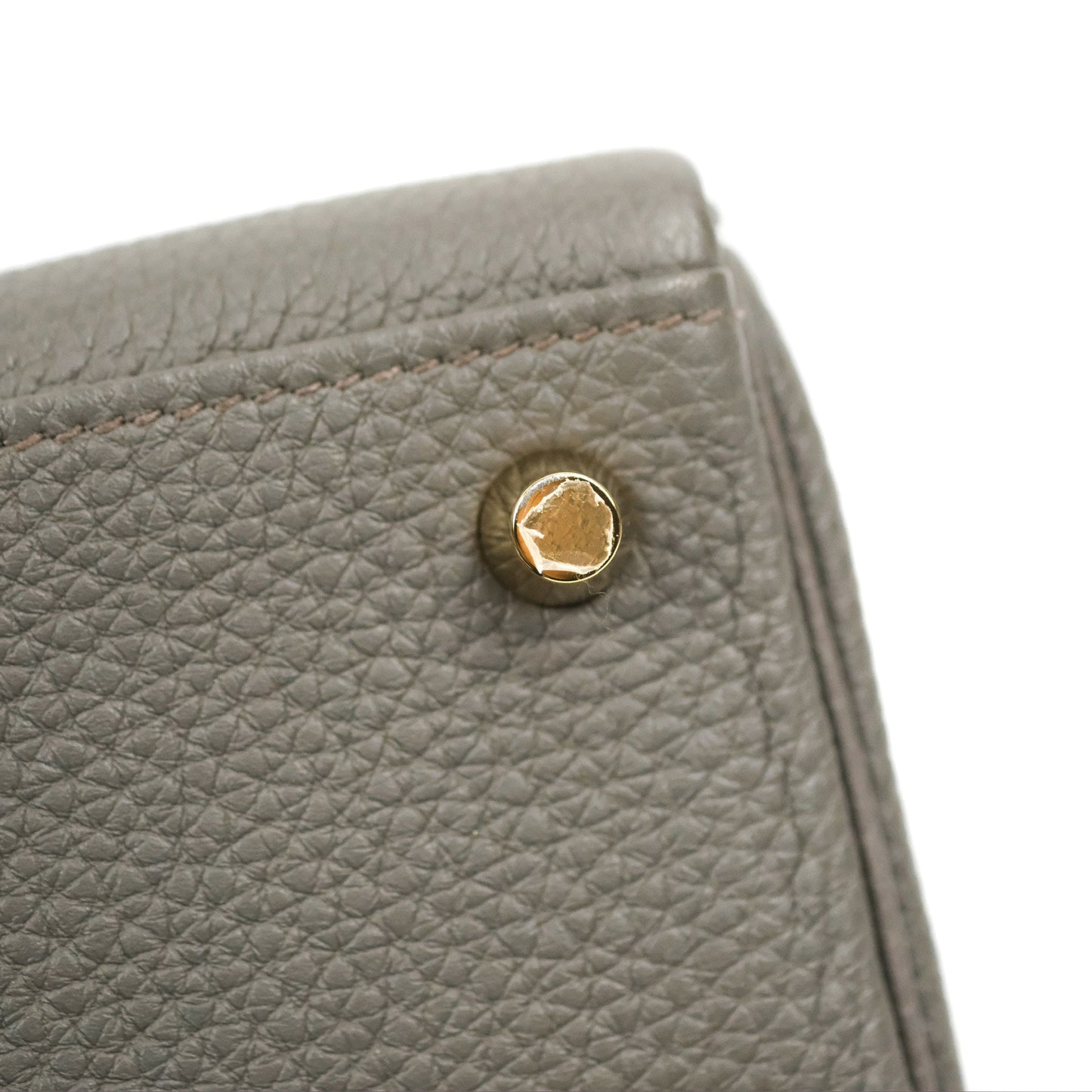Hermès Retourne Kelly 25 Gris Etain 8F Togo Gold Hardware