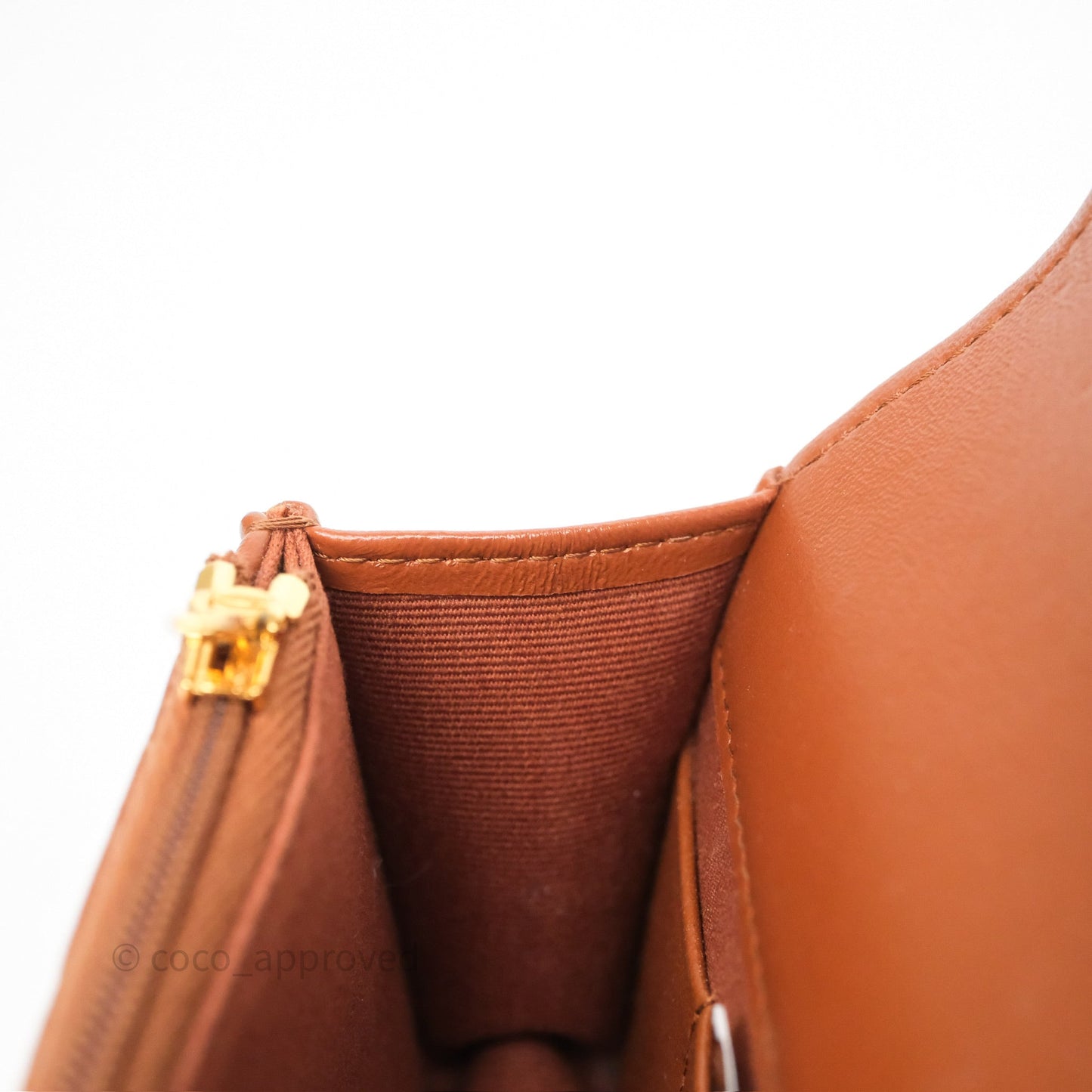 Chanel Top Handle Mini WOC Phone Holder with Chain Dark Caramel Lambskin Gold Hardware