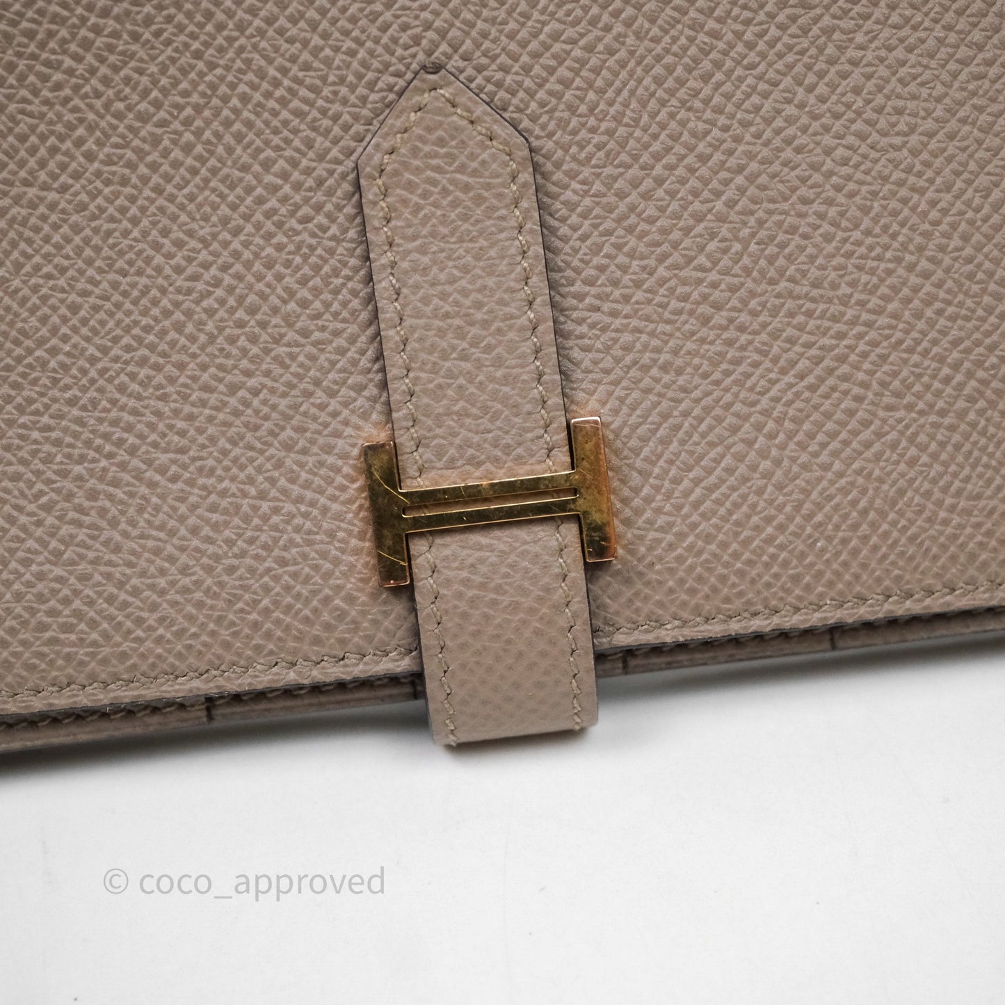 Hermès Bearn Long Wallet Gris Asphalte M8 Epsom Gold Hardware
