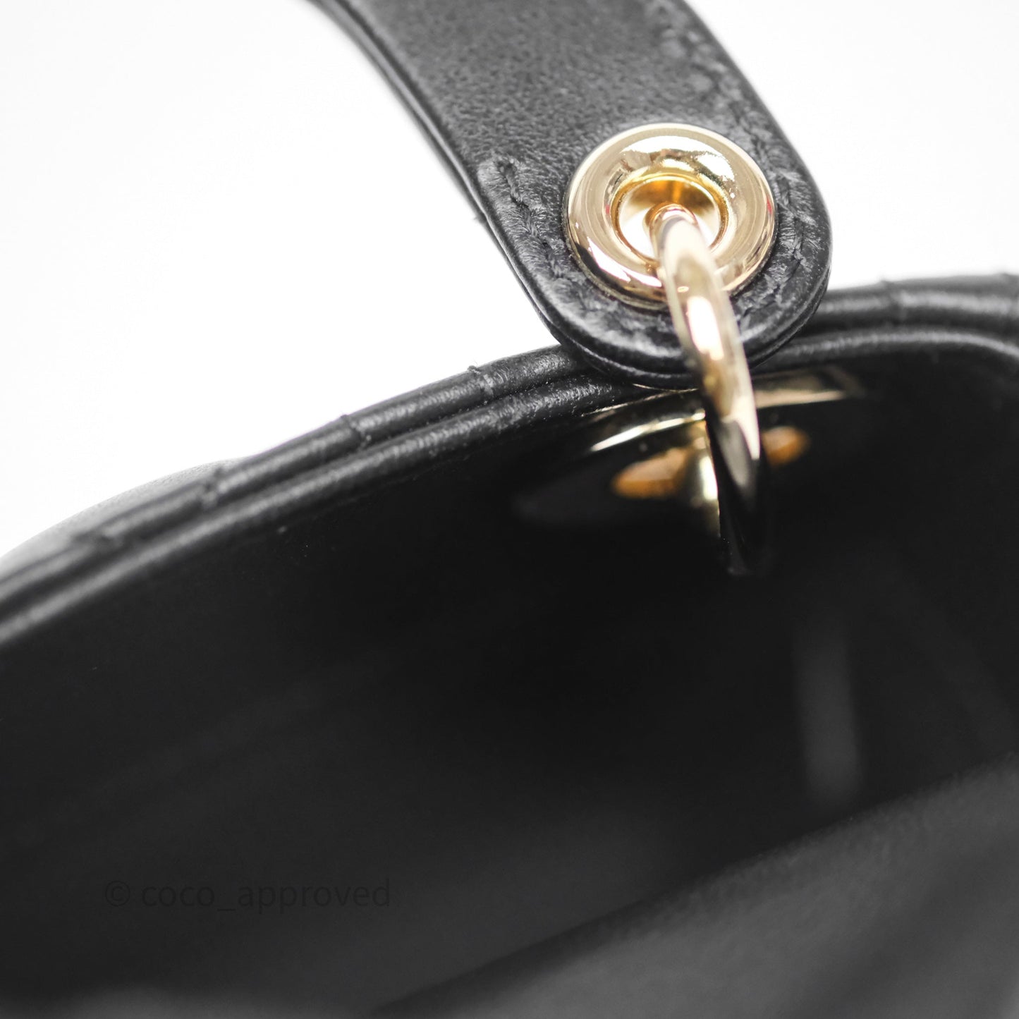 Christian Dior Micro Lady Dior Cannage Black Lambskin Gold Hardware