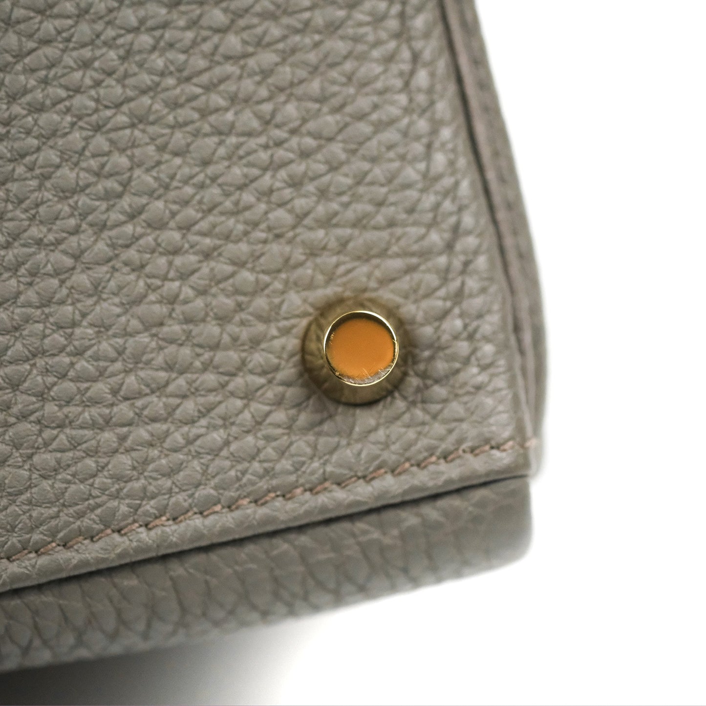 Hermès Retourne Kelly 25 Gris Etain 8F Togo Gold Hardware