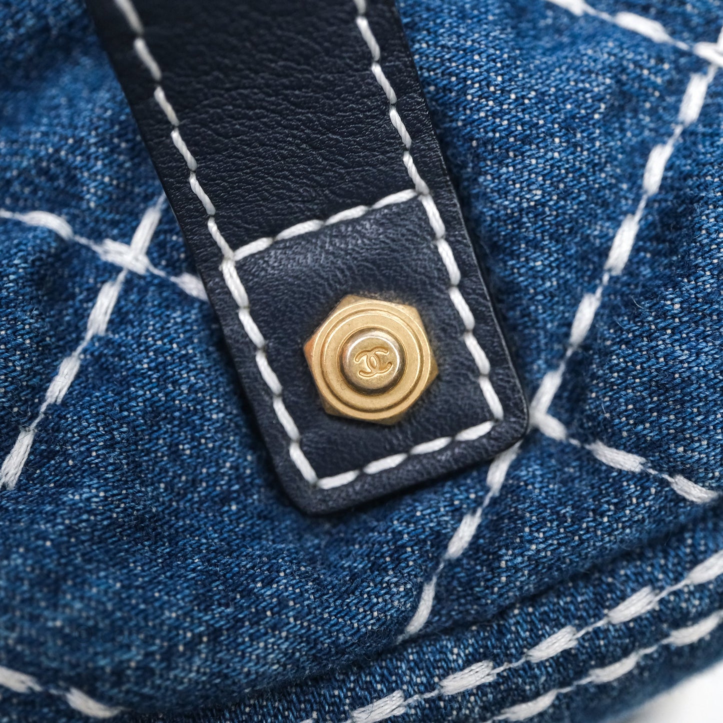 Chanel Quilted Trip Vanity Denim Aged Gold Hardware 20C