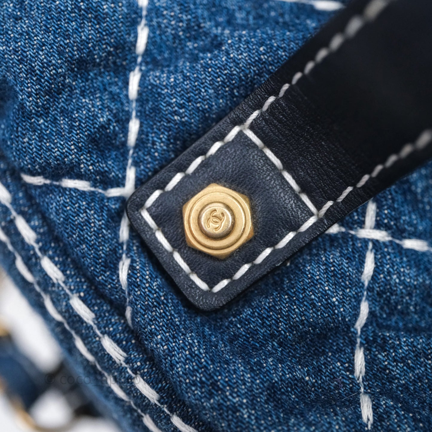 Chanel Quilted Trip Vanity Denim Aged Gold Hardware 20C