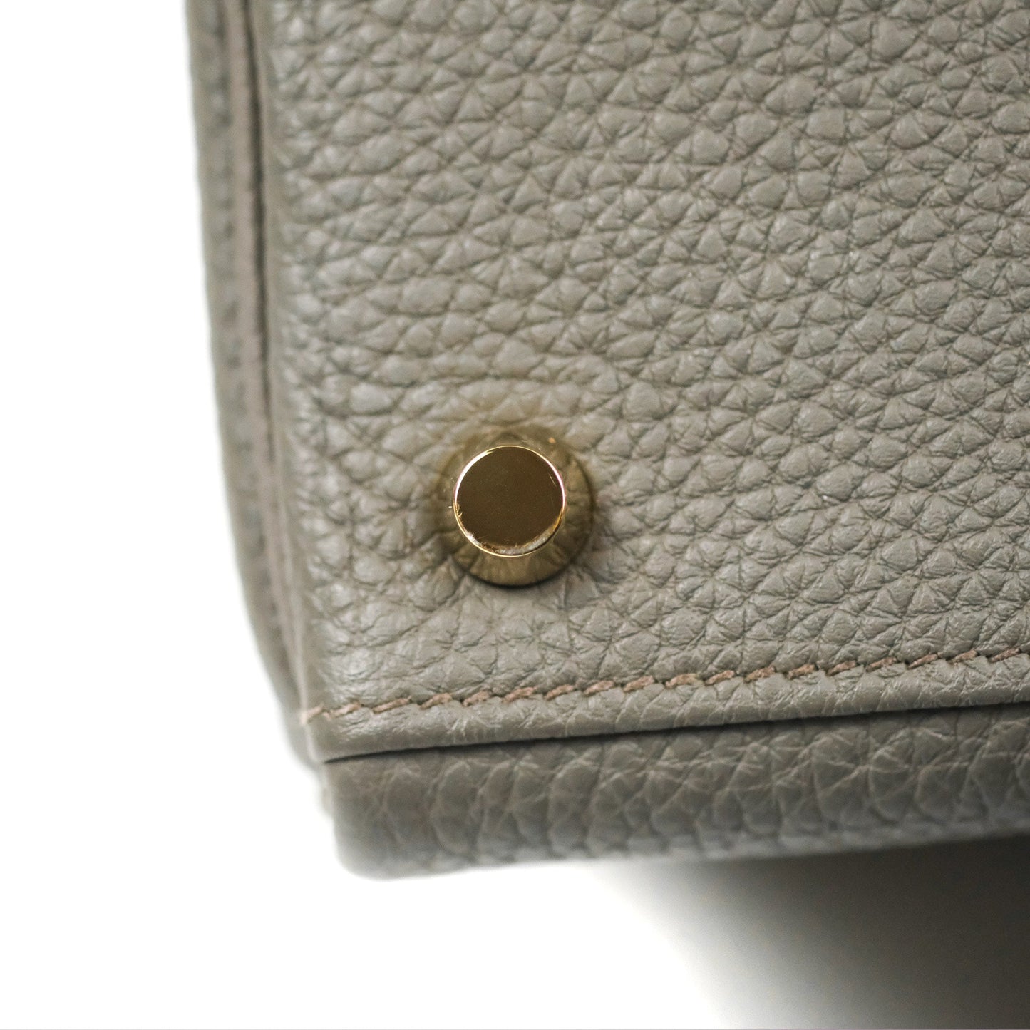 Hermès Retourne Kelly 25 Gris Etain 8F Togo Gold Hardware