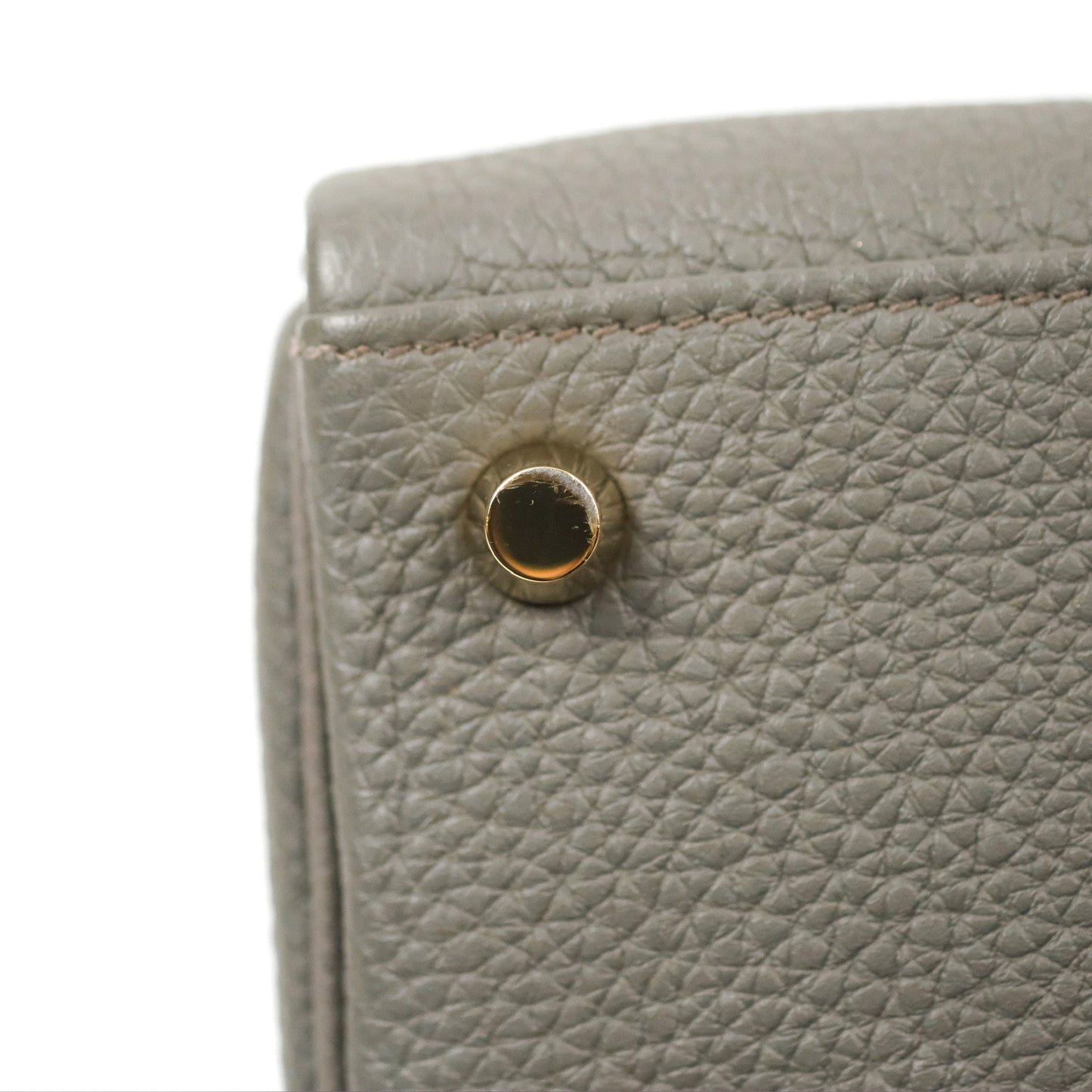 Hermès Retourne Kelly 25 Gris Etain 8F Togo Gold Hardware