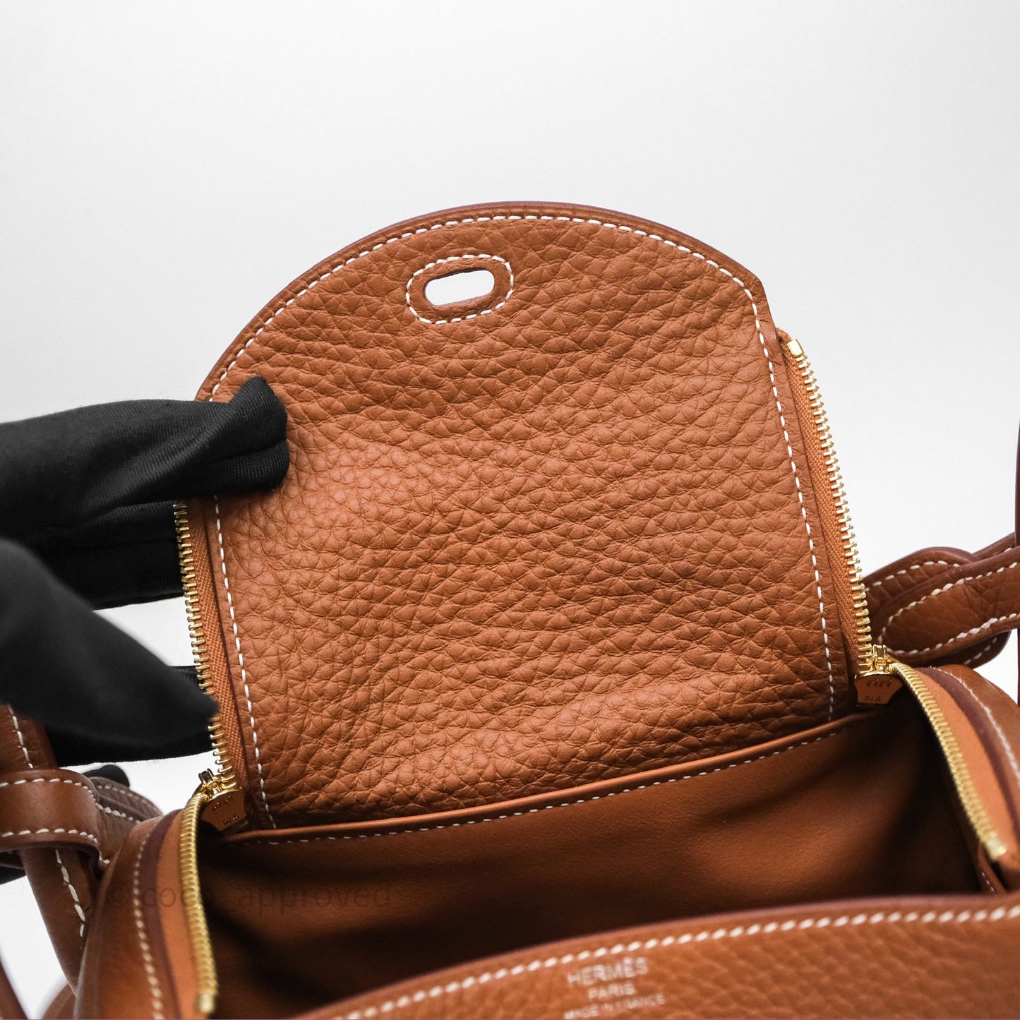 Hermès Mini Lindy 20 Gold 37 Clemence Gold Hardware