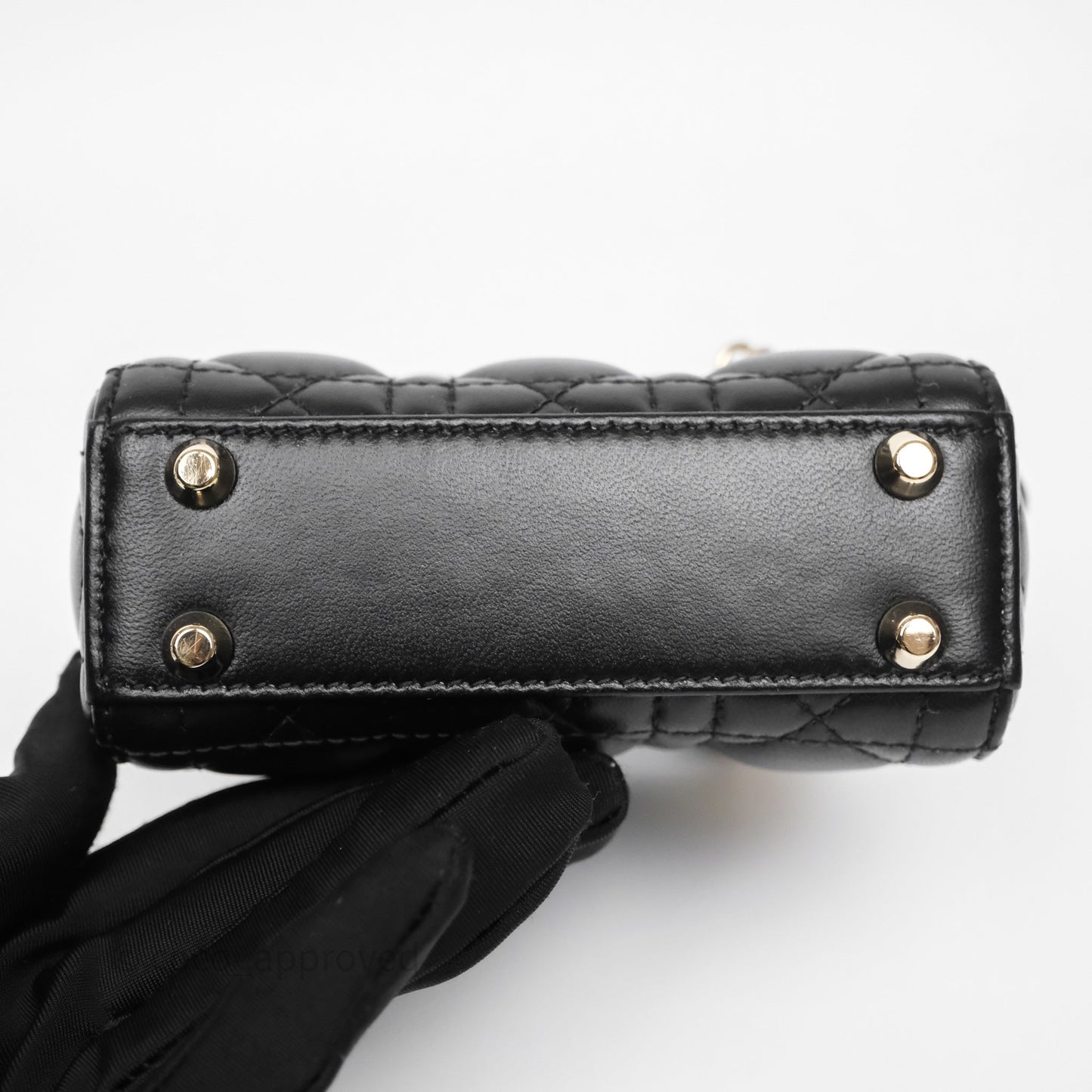 Christian Dior Micro Lady Dior Cannage Black Lambskin Gold Hardware