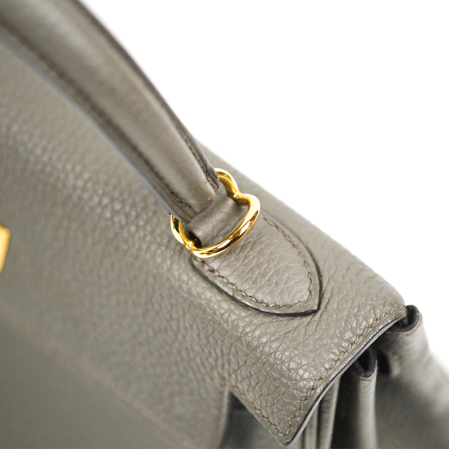 Hermès Retourne Kelly 25 Gris Etain 8F Togo Gold Hardware