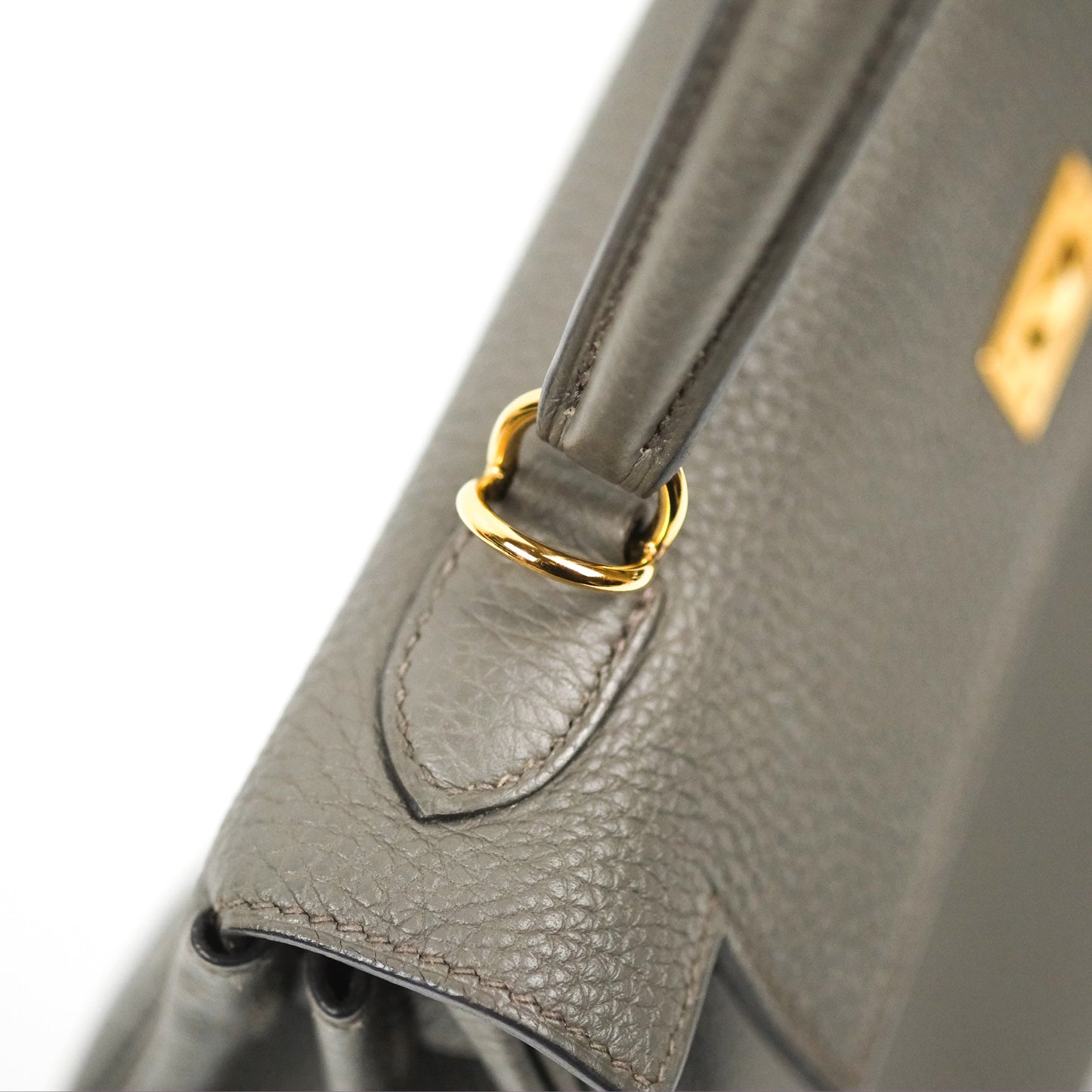 Hermès Retourne Kelly 25 Gris Etain 8F Togo Gold Hardware
