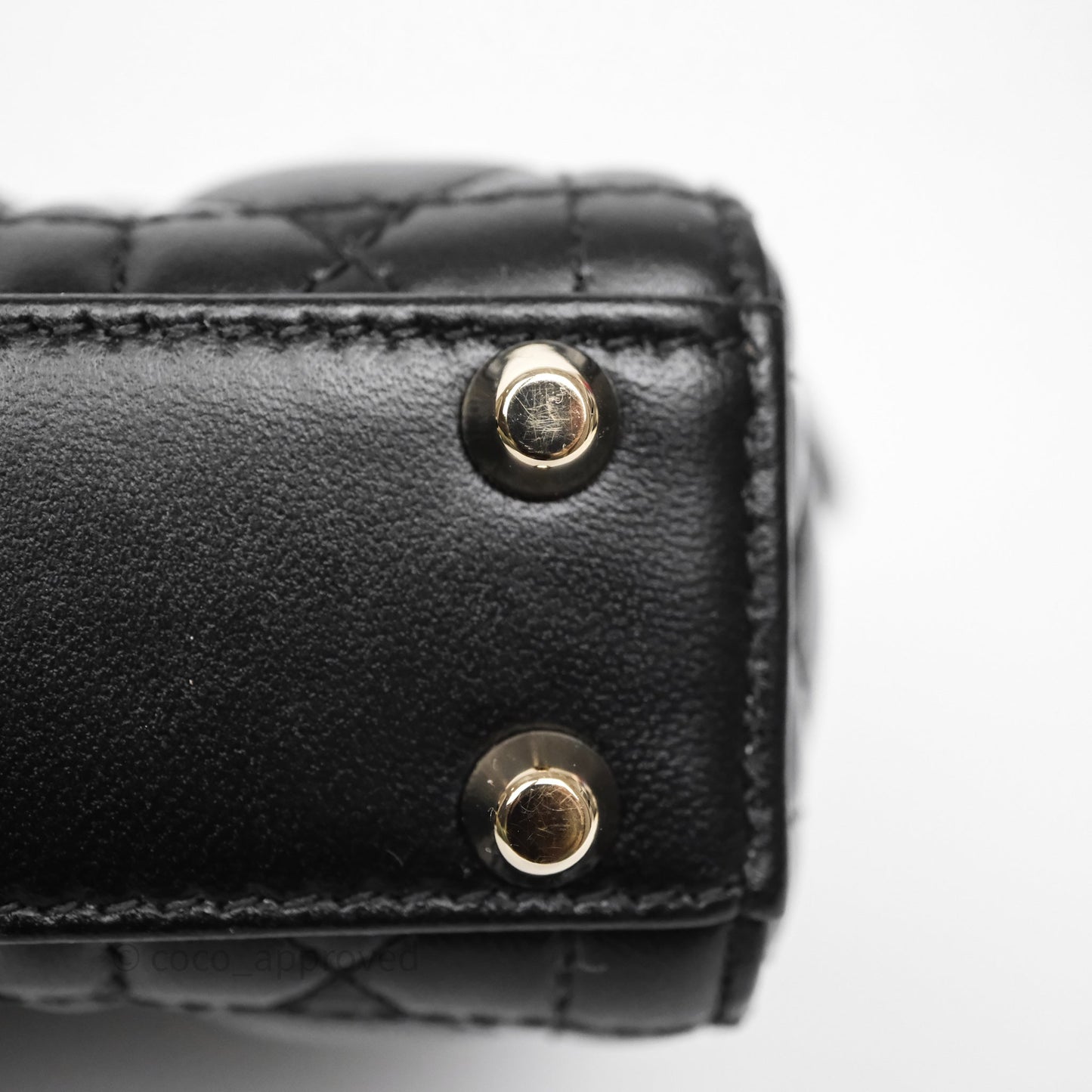 Christian Dior Micro Lady Dior Cannage Black Lambskin Gold Hardware