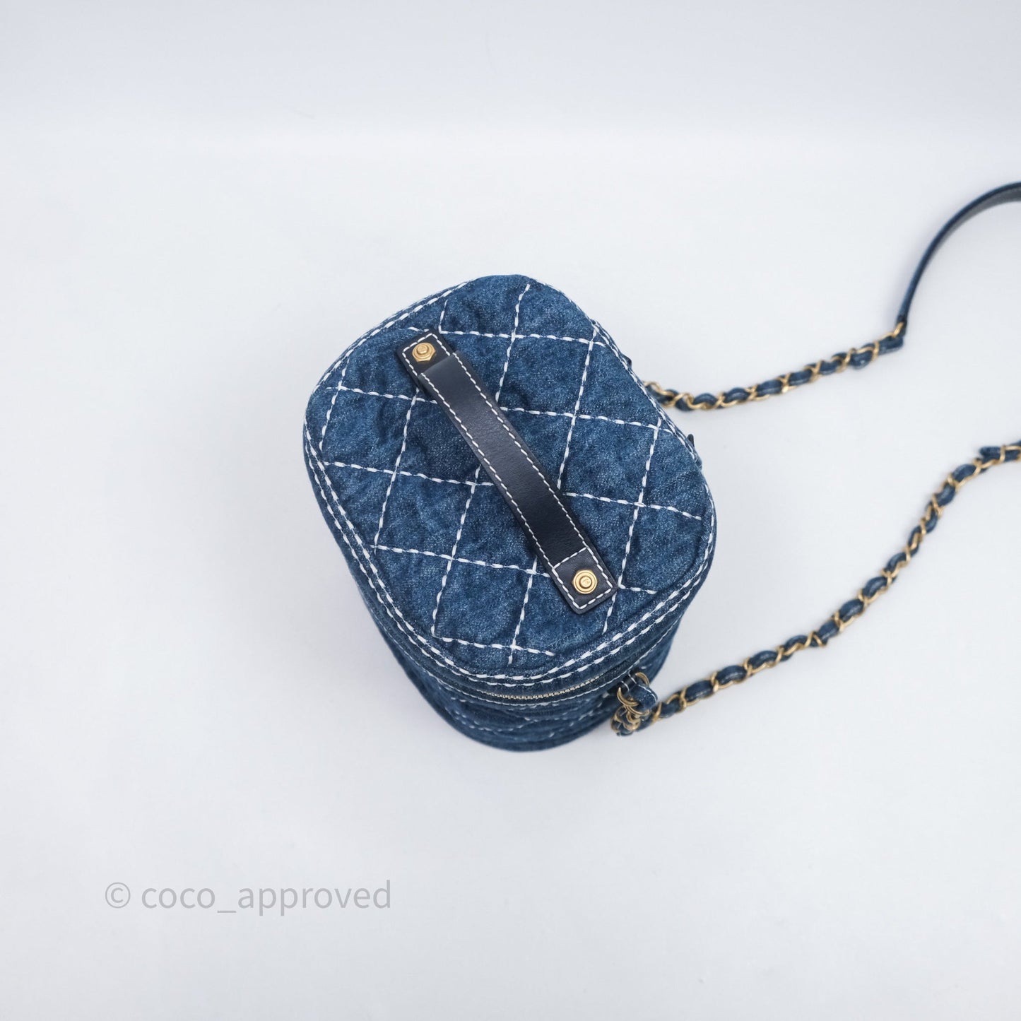 Chanel Quilted Trip Vanity Denim Aged Gold Hardware 20C