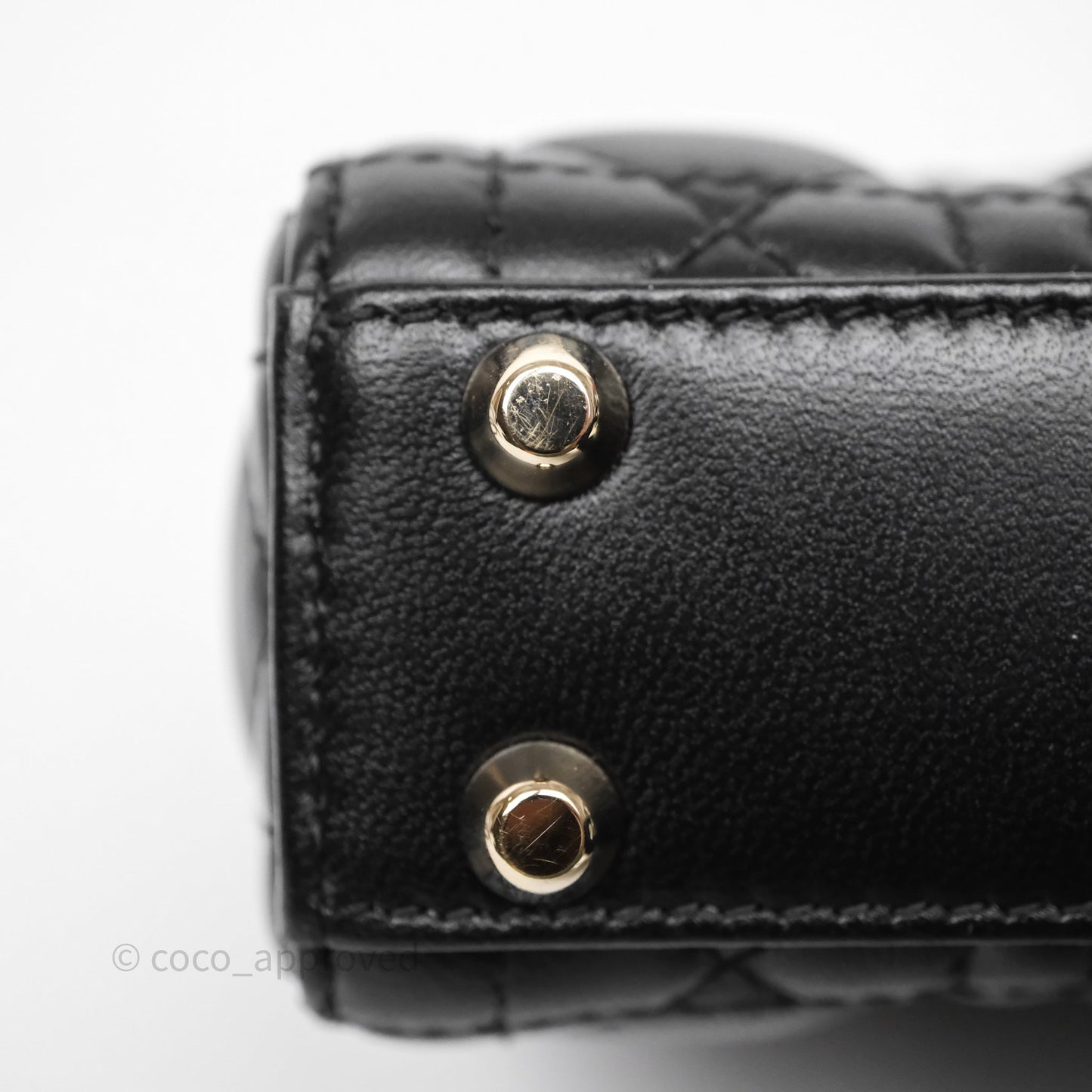 Christian Dior Micro Lady Dior Cannage Black Lambskin Gold Hardware