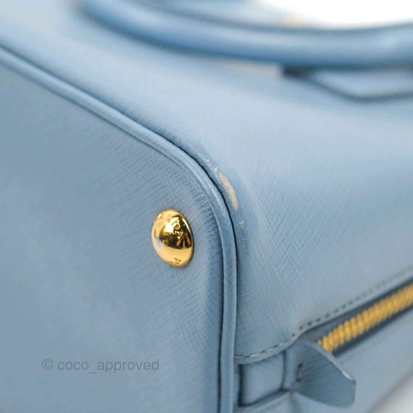 Prada Saffiano Lux Small Promenade Tote Light Blue