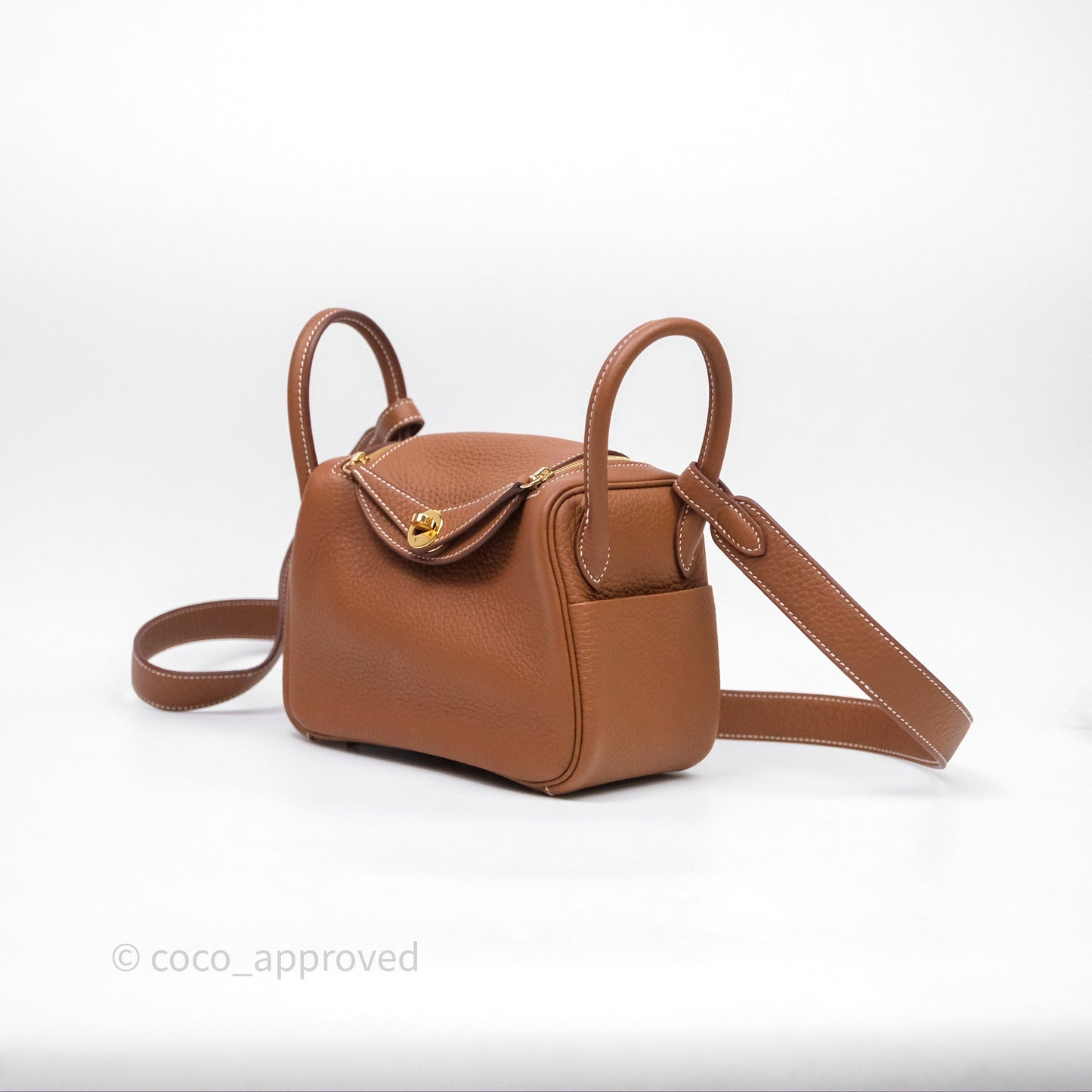Hermès Mini Lindy 20 Gold 37 Clemence Gold Hardware