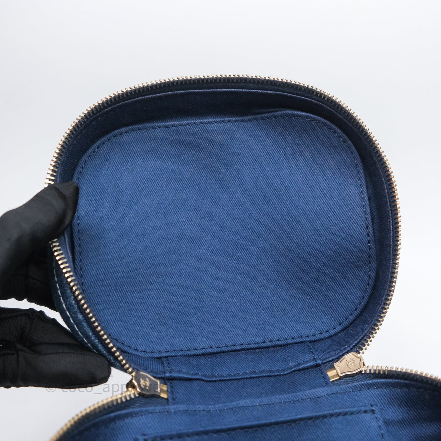 Chanel Quilted Trip Vanity Denim Aged Gold Hardware 20C