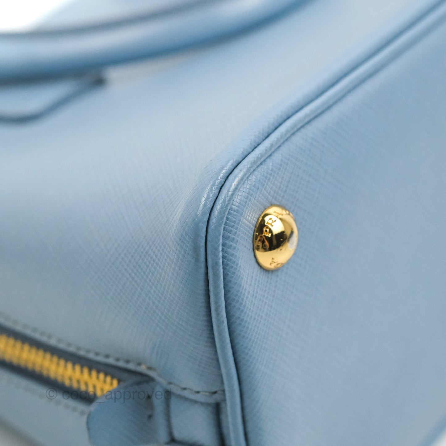 Prada Saffiano Lux Small Promenade Tote Light Blue