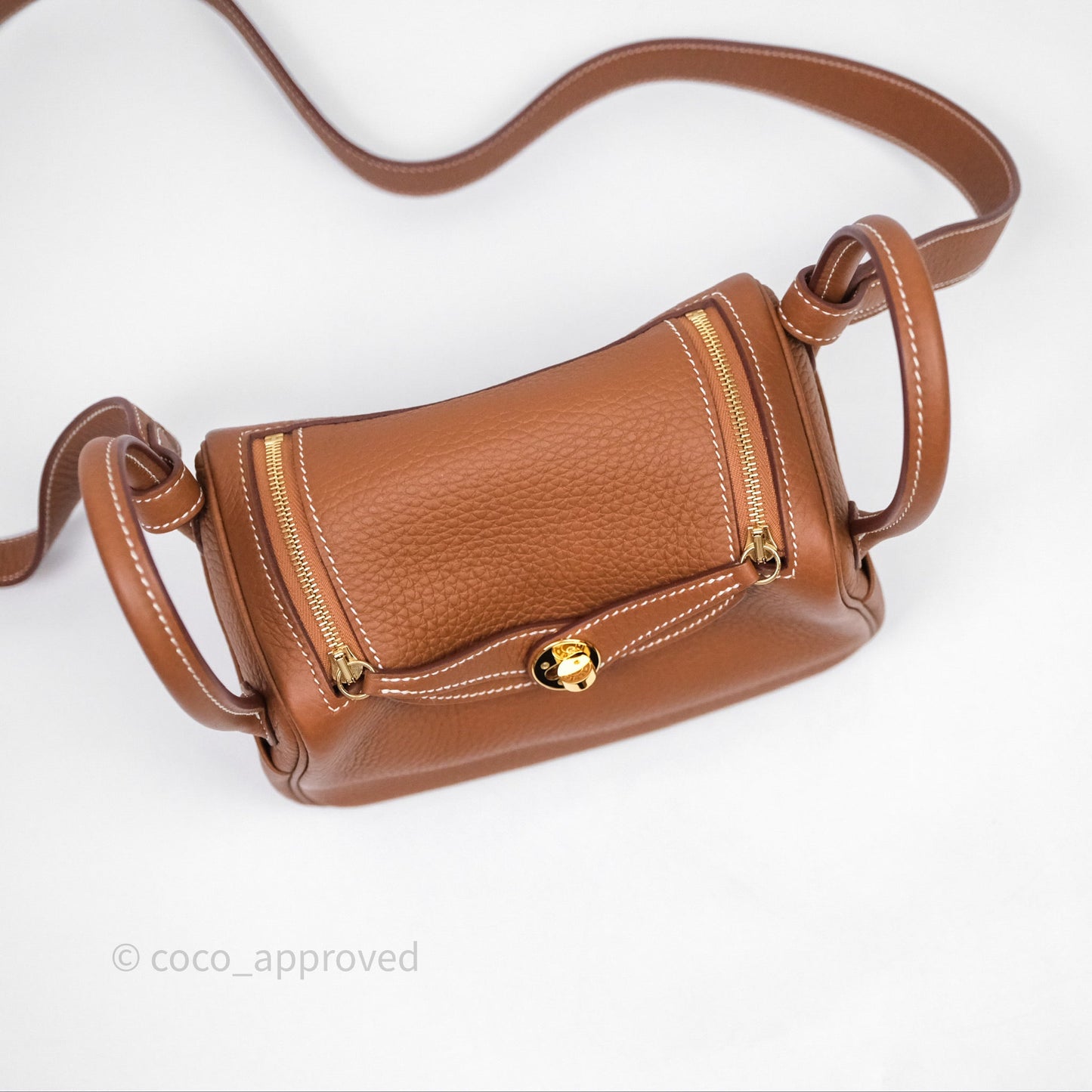 Hermès Mini Lindy 20 Gold 37 Clemence Gold Hardware