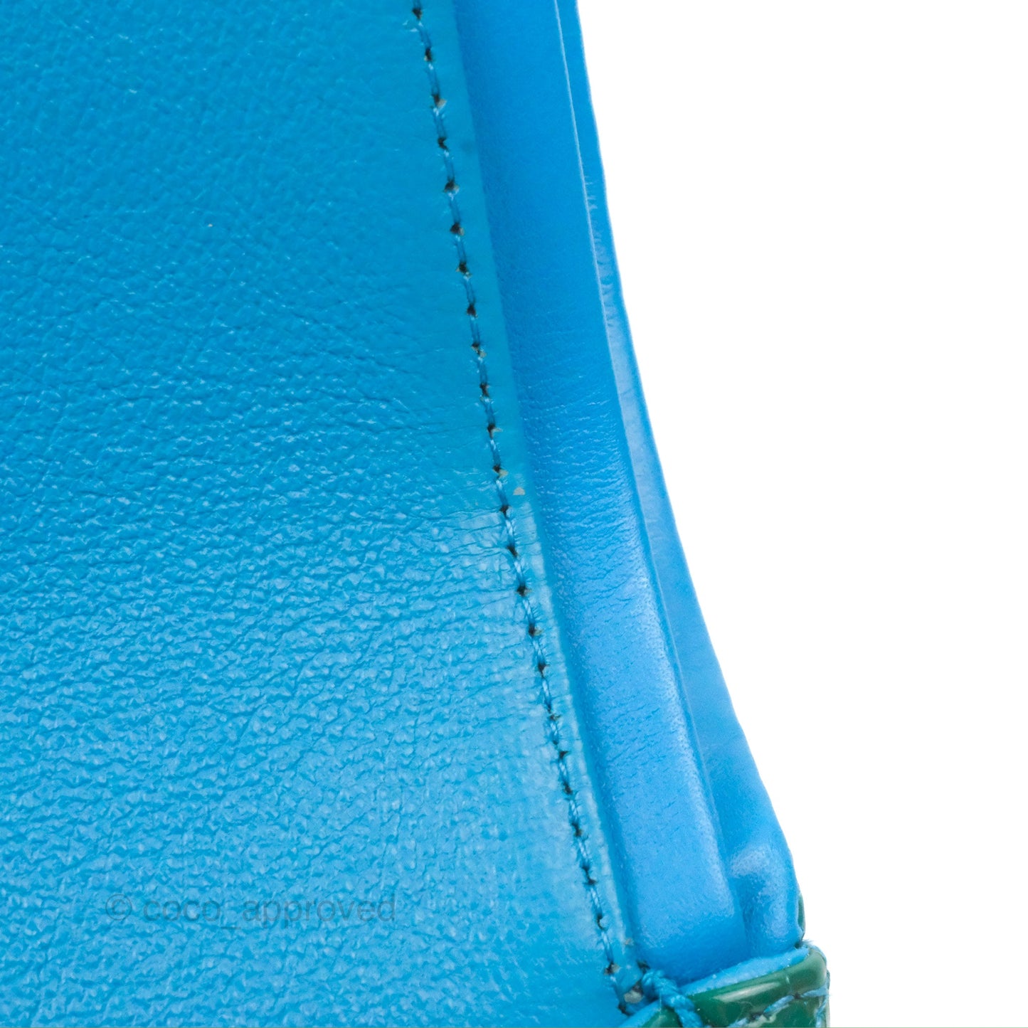 Chanel Classic M/L Medium Flap Quilted Turquoise Patent Silver Hardware