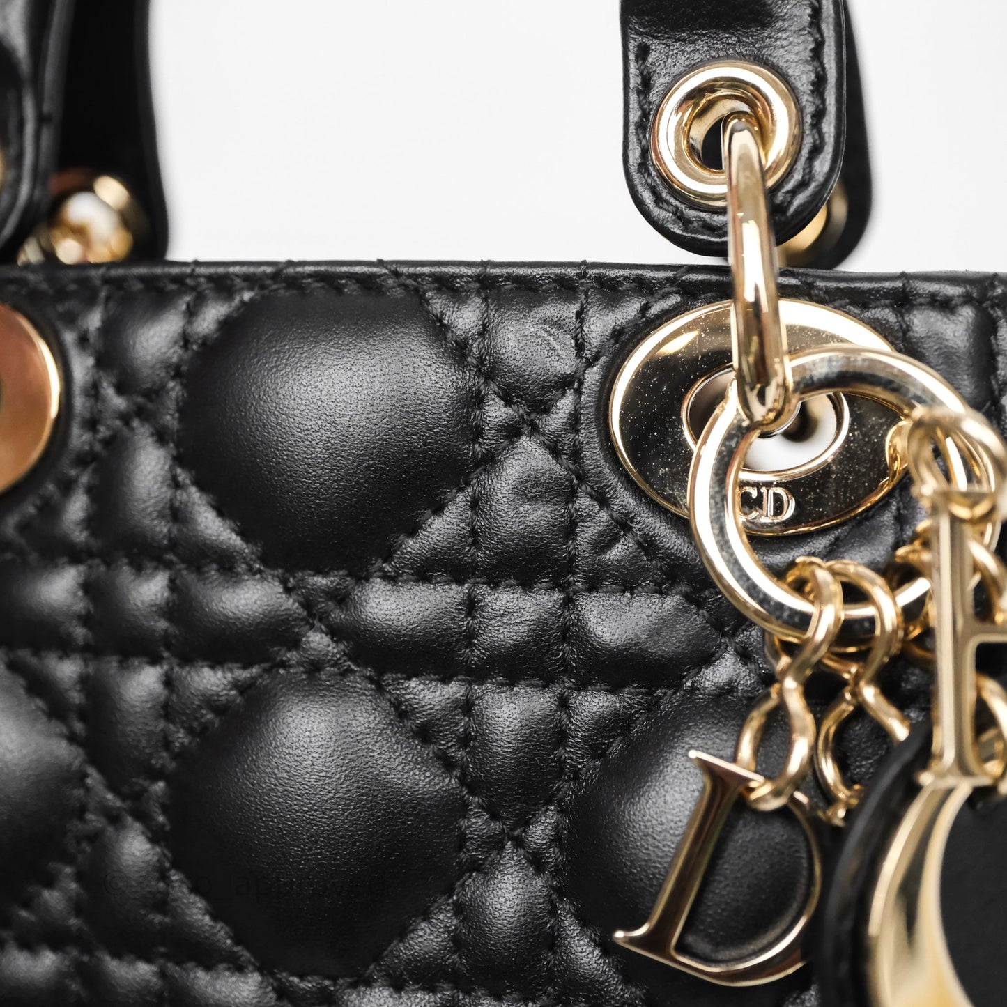 Christian Dior Micro Lady Dior Cannage Black Lambskin Gold Hardware