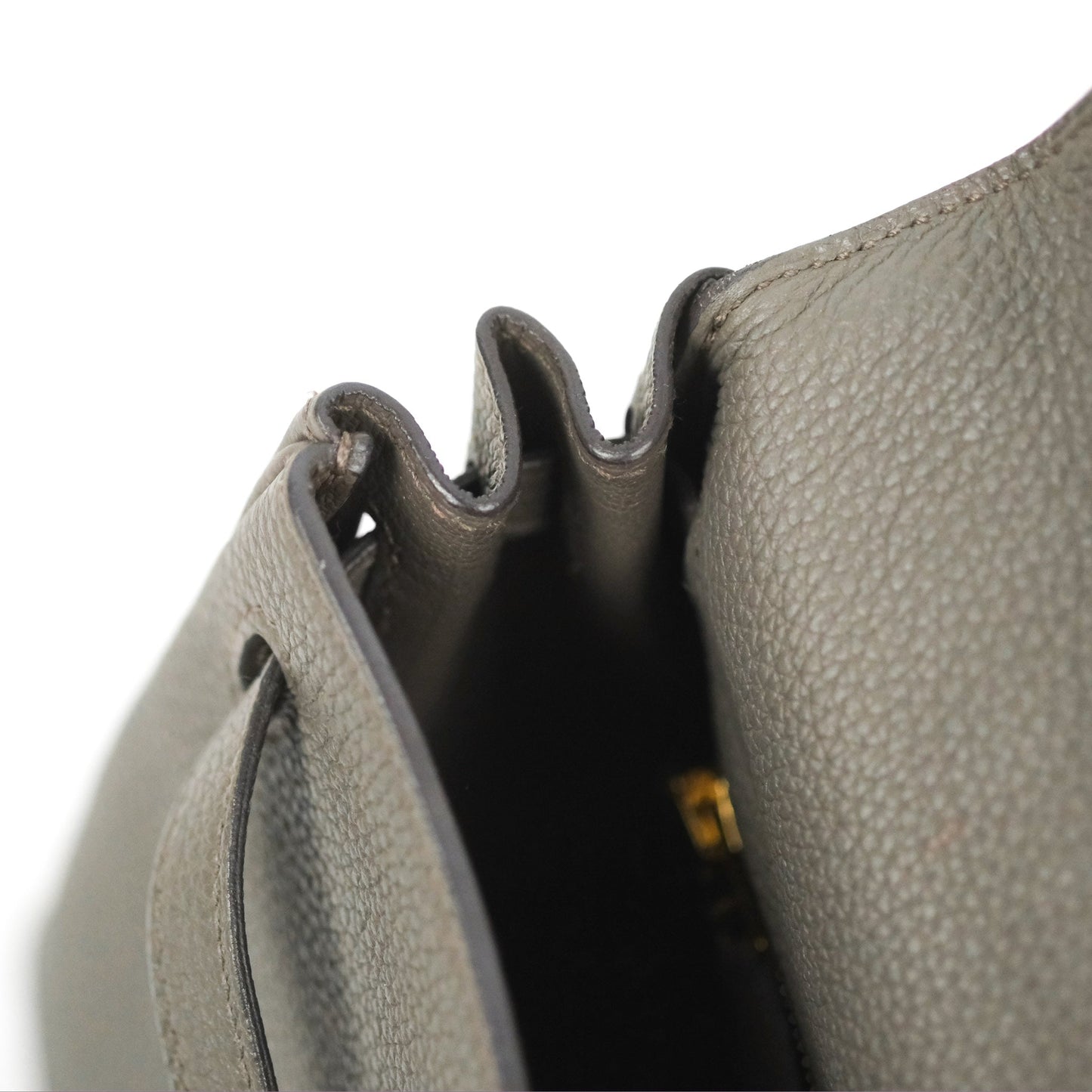 Hermès Retourne Kelly 25 Gris Etain 8F Togo Gold Hardware