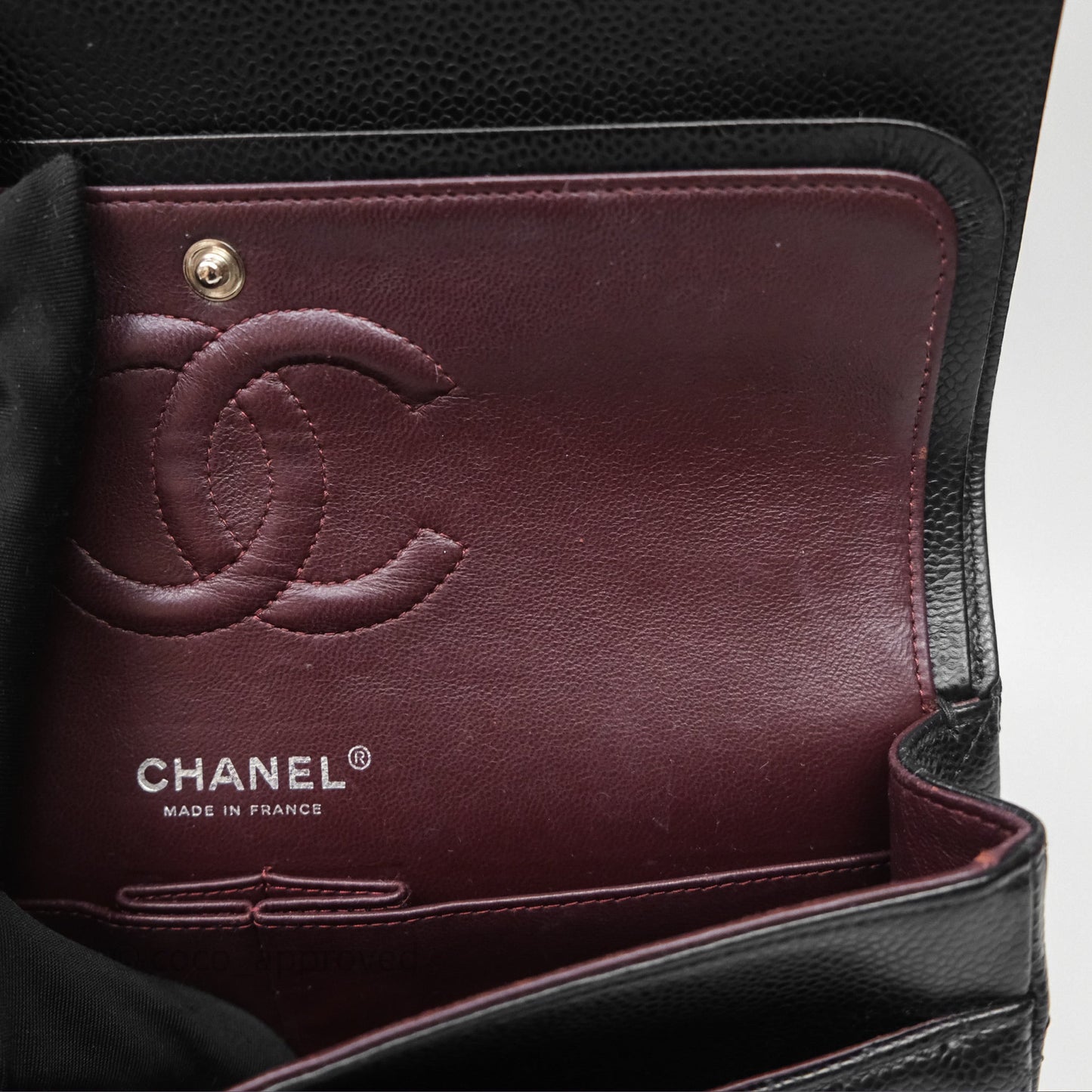 Chanel Classic M/L Medium Flap Quilted Black Caviar Silver Hardware