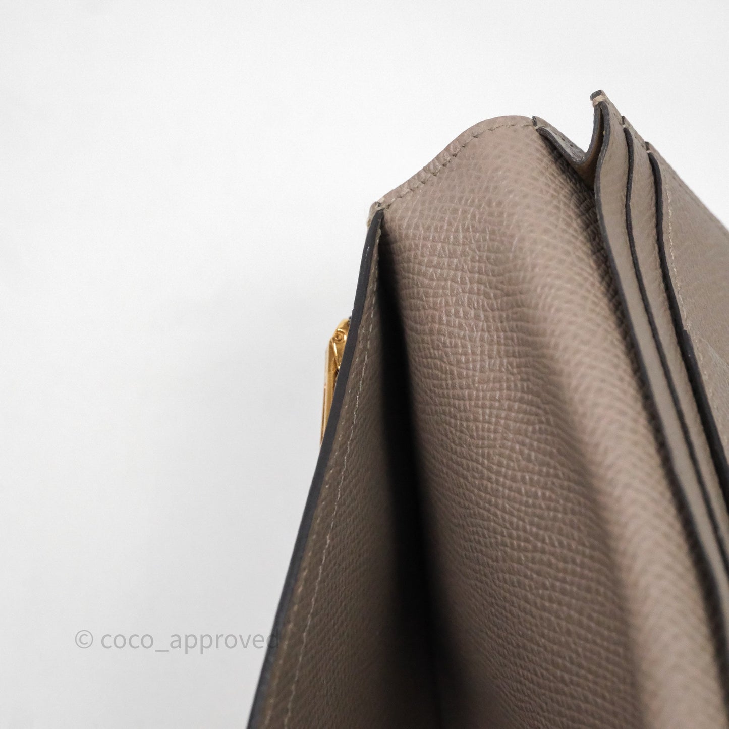 Hermès Bearn Long Wallet Gris Asphalte M8 Epsom Gold Hardware
