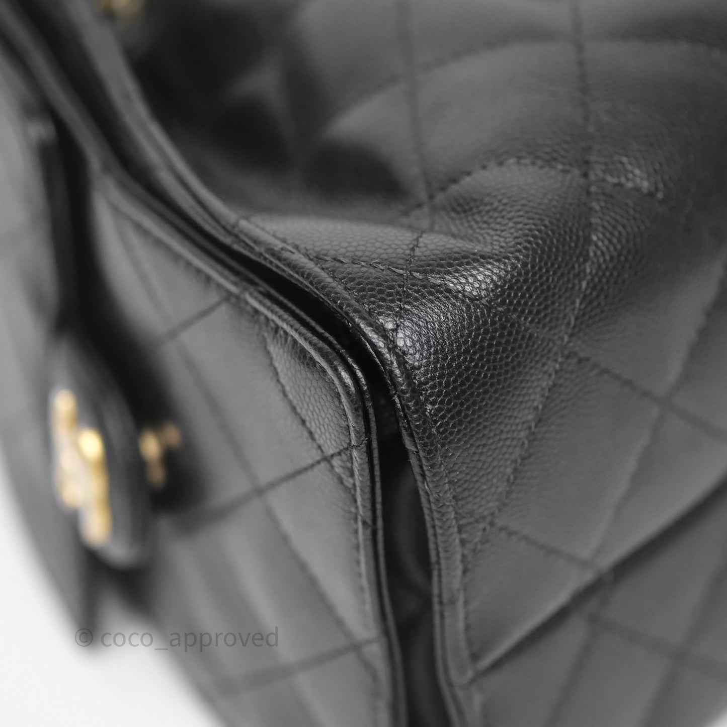 Chanel 25 Small Black Caviar Aged Gold Hardware