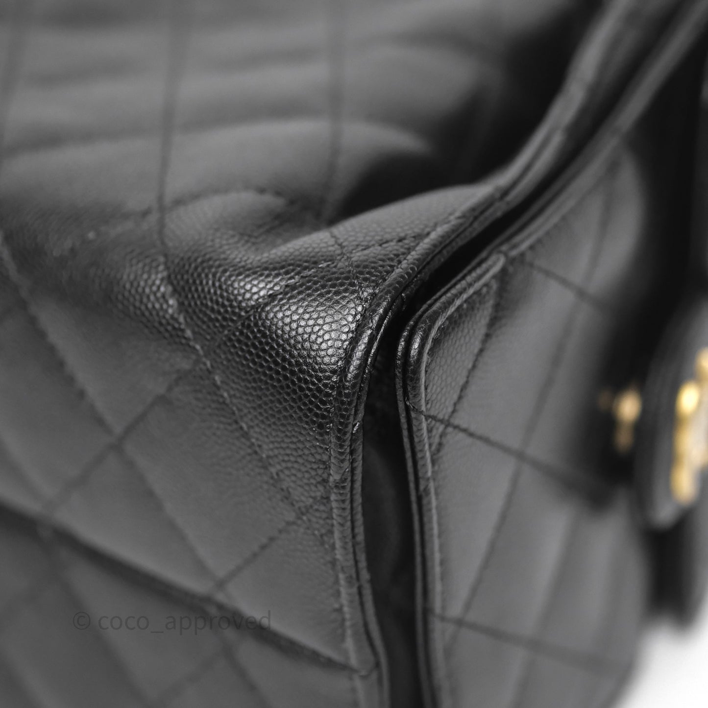 Chanel 25 Small Black Caviar Aged Gold Hardware