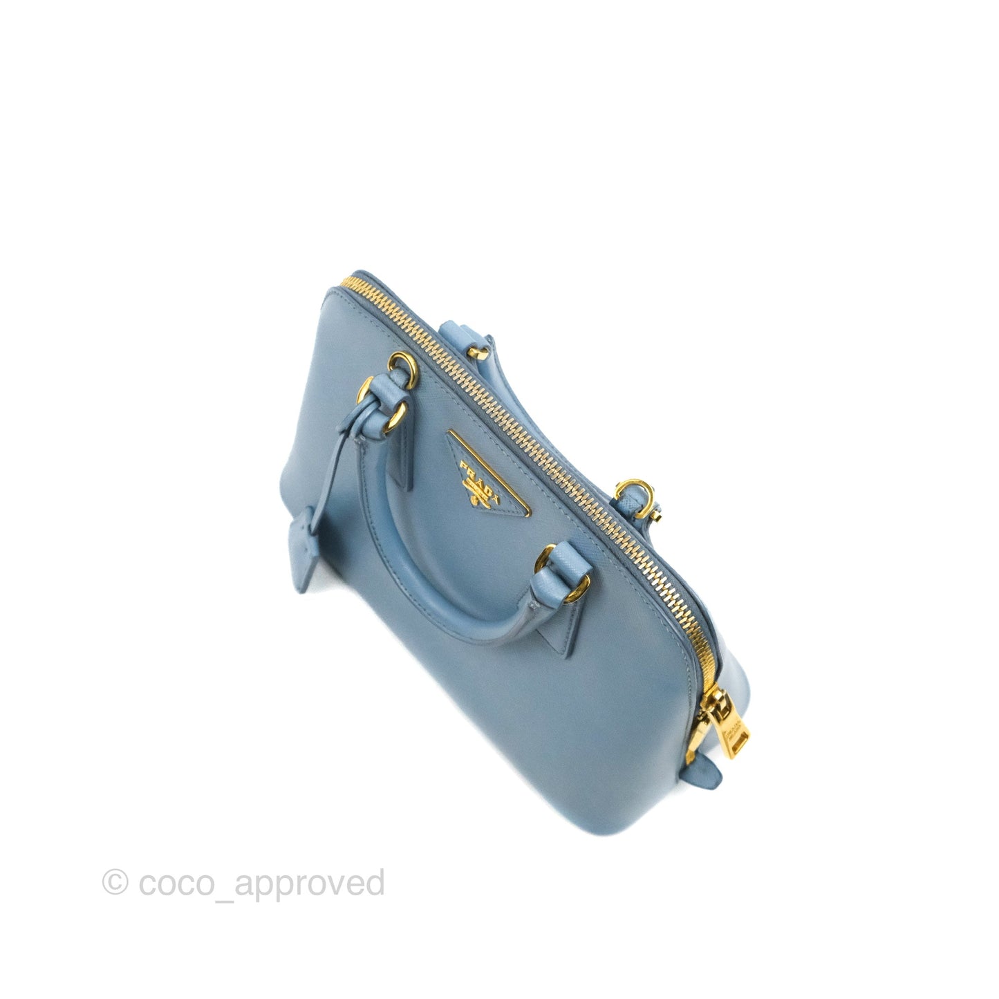Prada Saffiano Lux Small Promenade Tote Light Blue