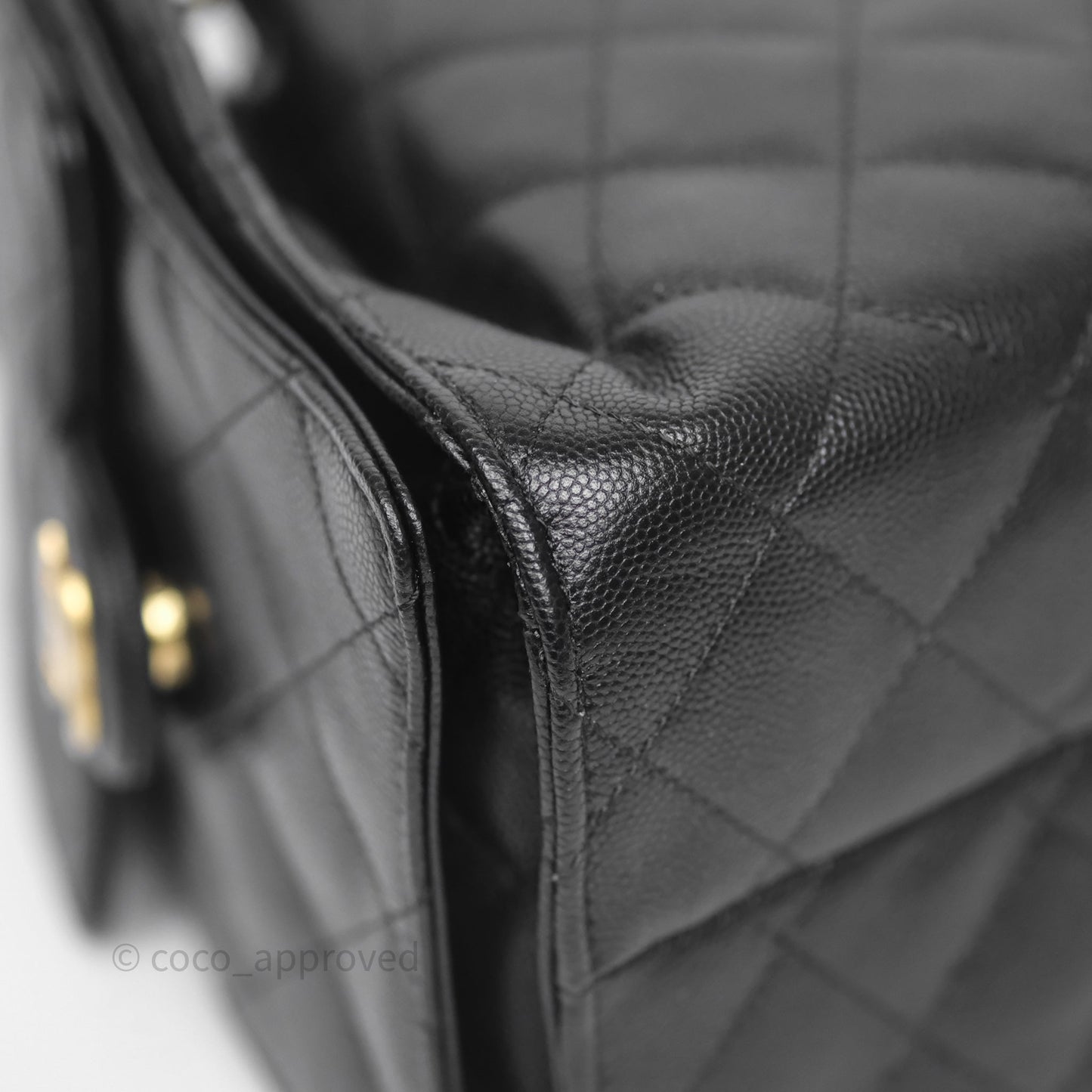 Chanel 25 Small Black Caviar Aged Gold Hardware