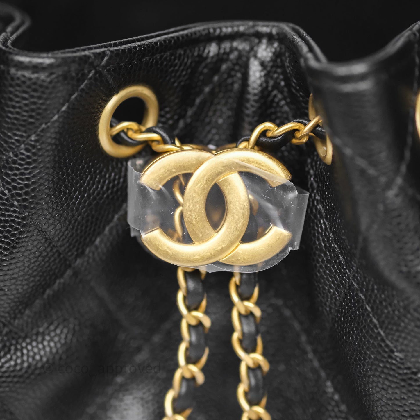 Chanel 25 Small Black Caviar Aged Gold Hardware
