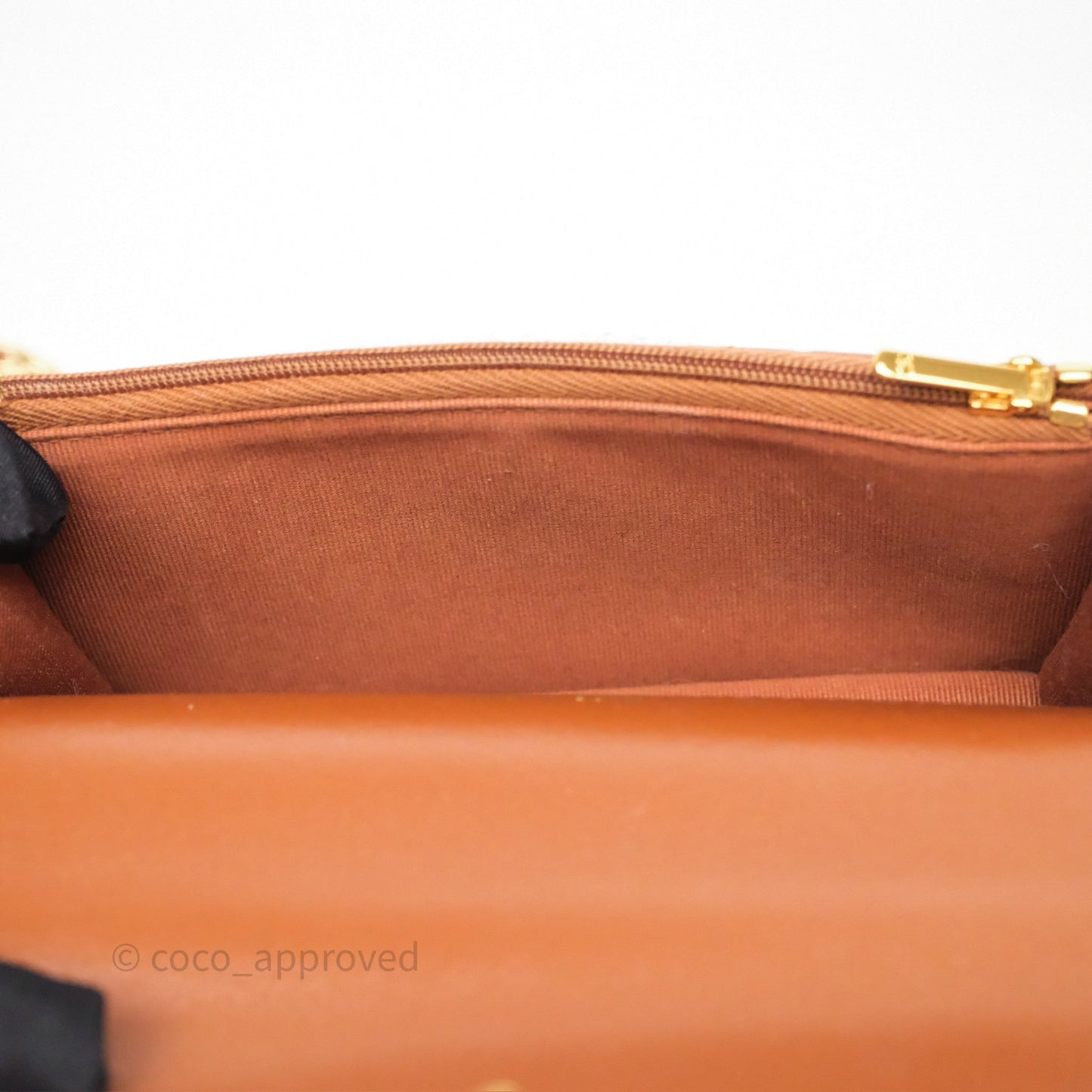 Chanel Top Handle Mini WOC Phone Holder with Chain Dark Caramel Lambskin Gold Hardware