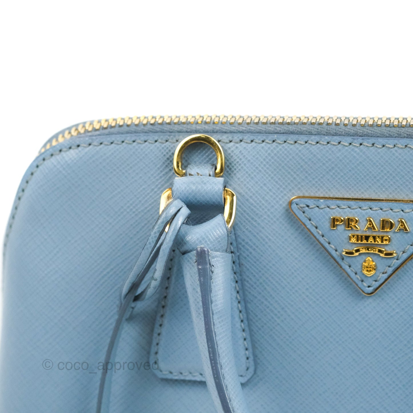 Prada Saffiano Lux Small Promenade Tote Light Blue