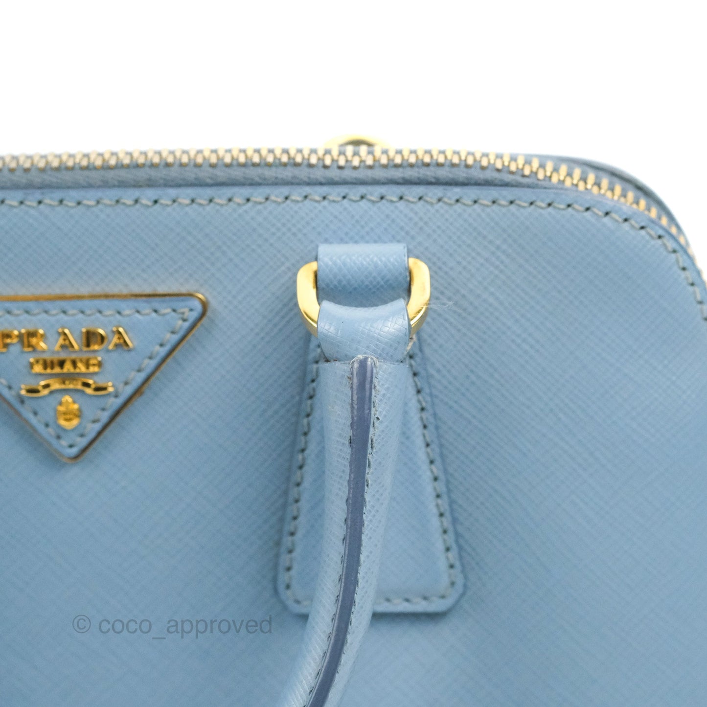 Prada Saffiano Lux Small Promenade Tote Light Blue