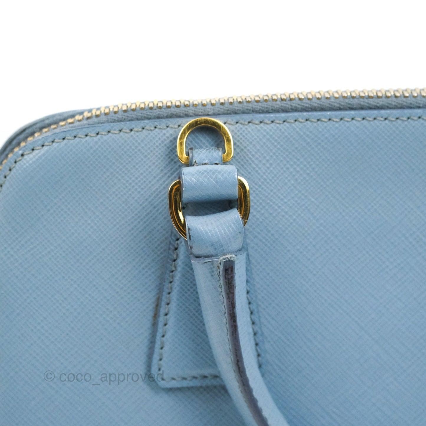 Prada Saffiano Lux Small Promenade Tote Light Blue