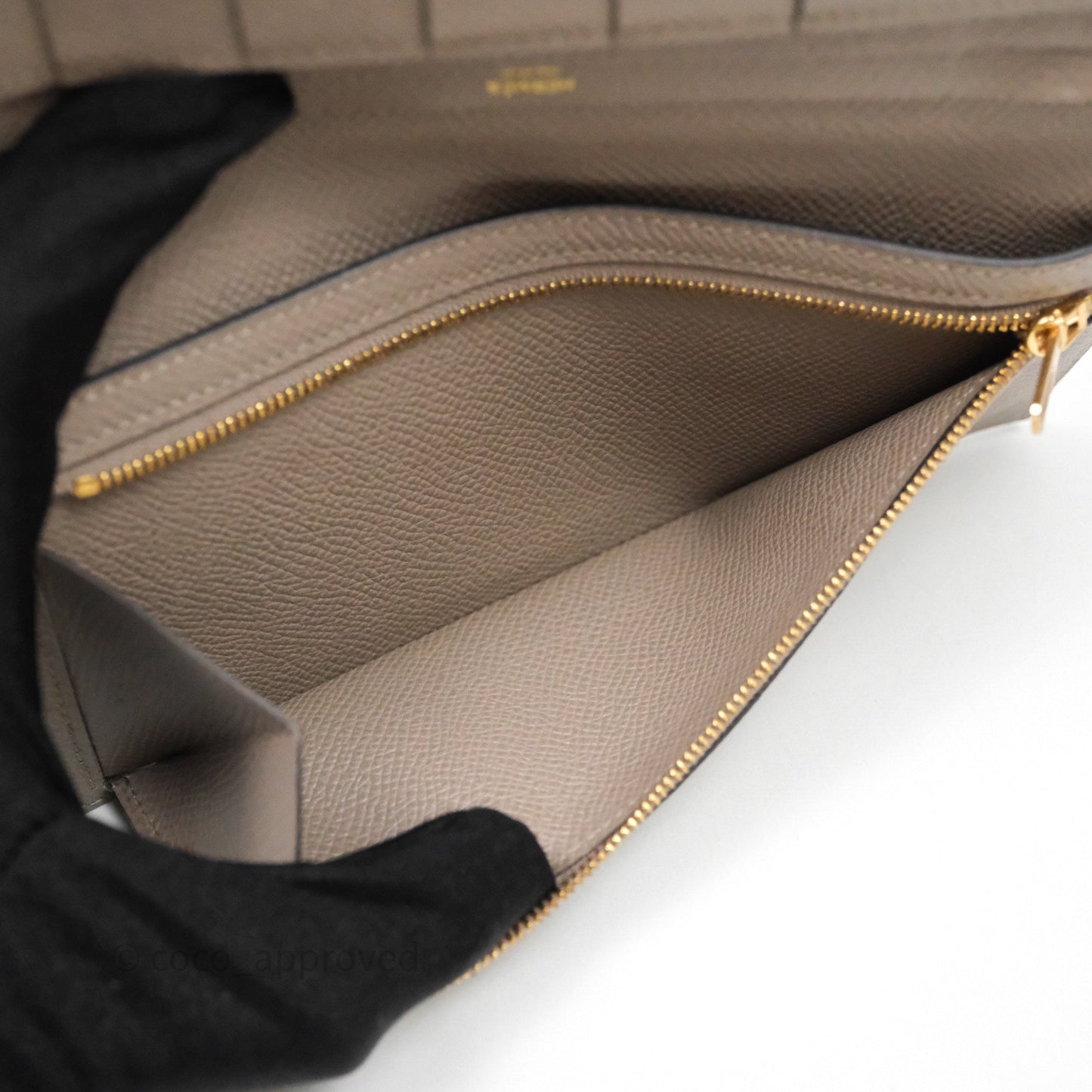 Hermès Bearn Long Wallet Gris Asphalte M8 Epsom Gold Hardware